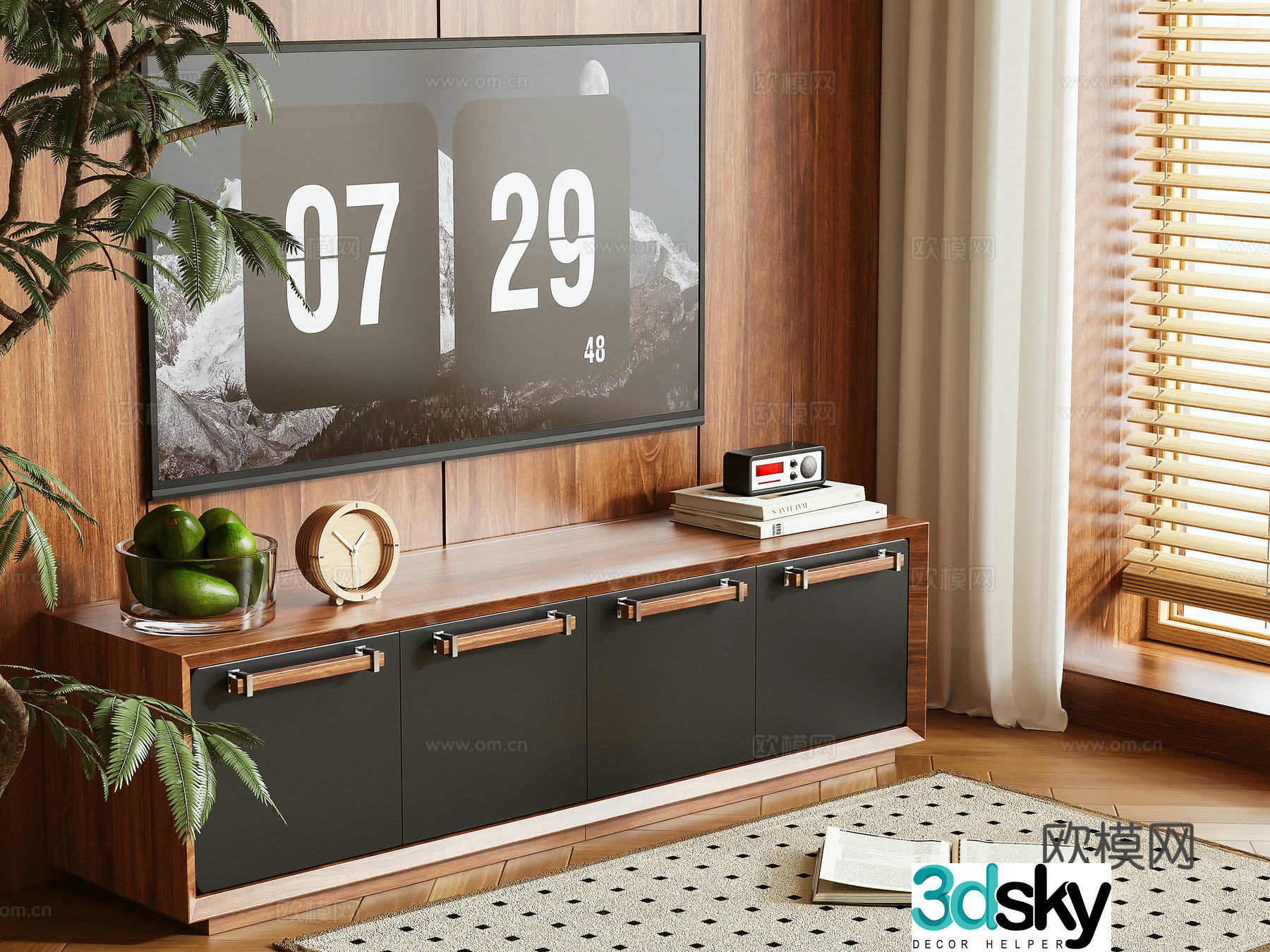 Middle-aged TV cabinet 3D model