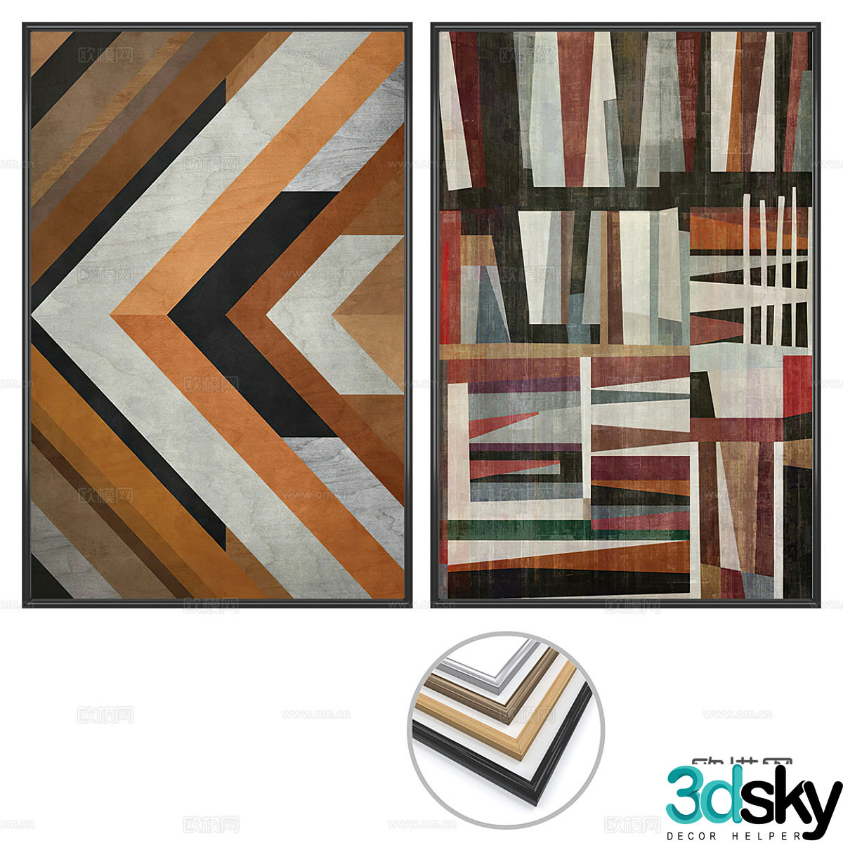 Art hanging painting decorative painting 3d model