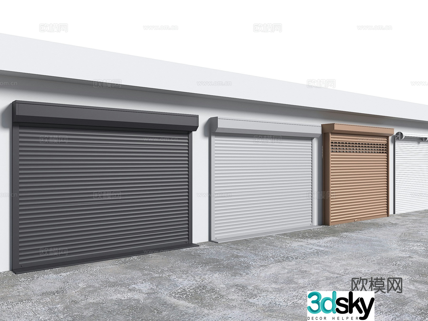 Modern roller shutter door Rolling gate Garage door Factory warehouse door 3D model