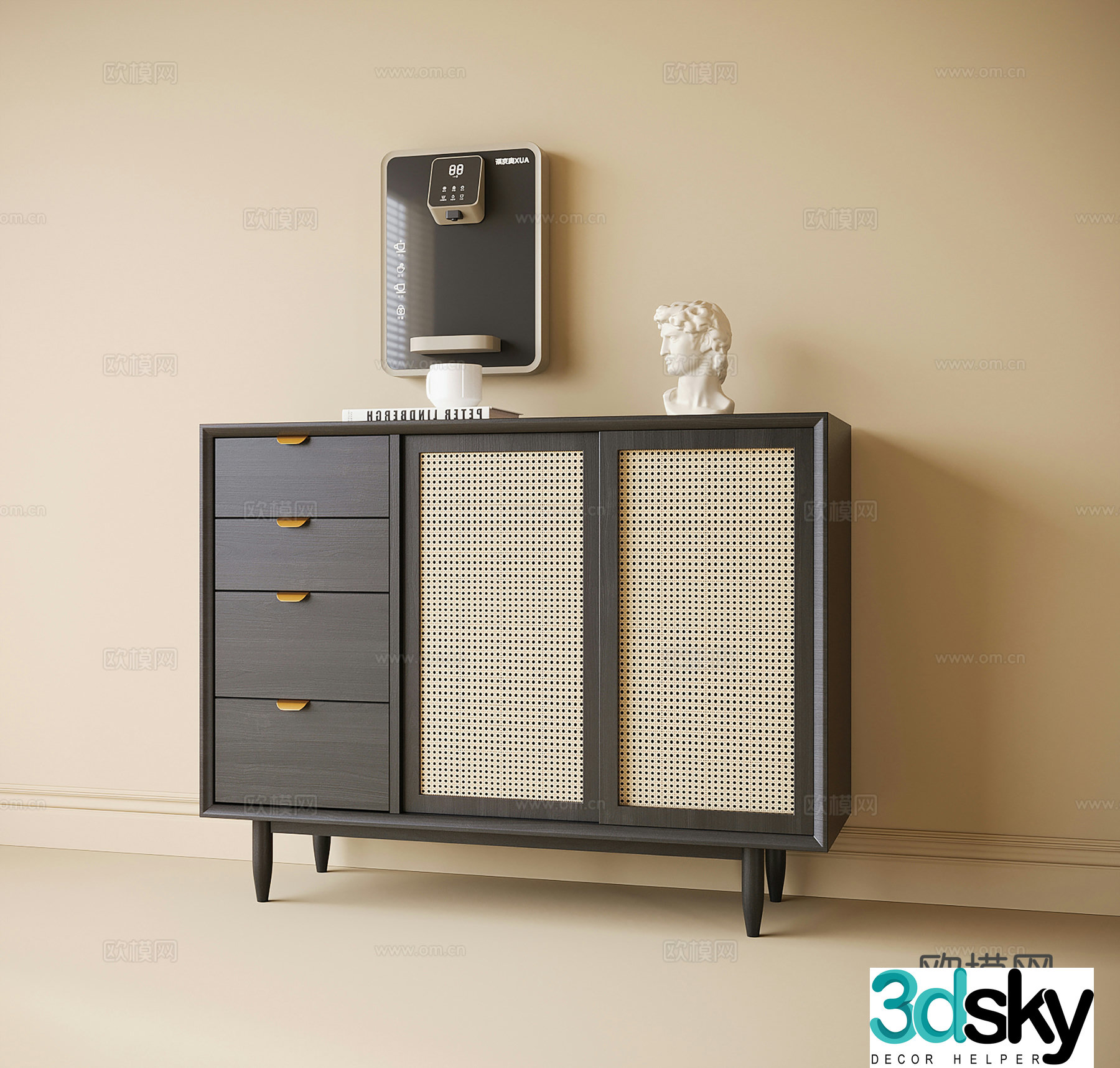 French entrance cabinet 3D model
