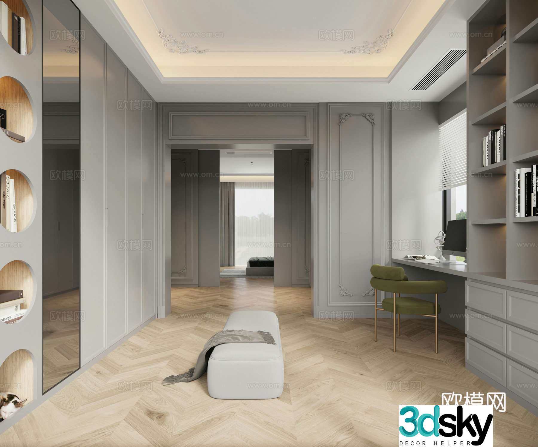 French cloakroom 3d model