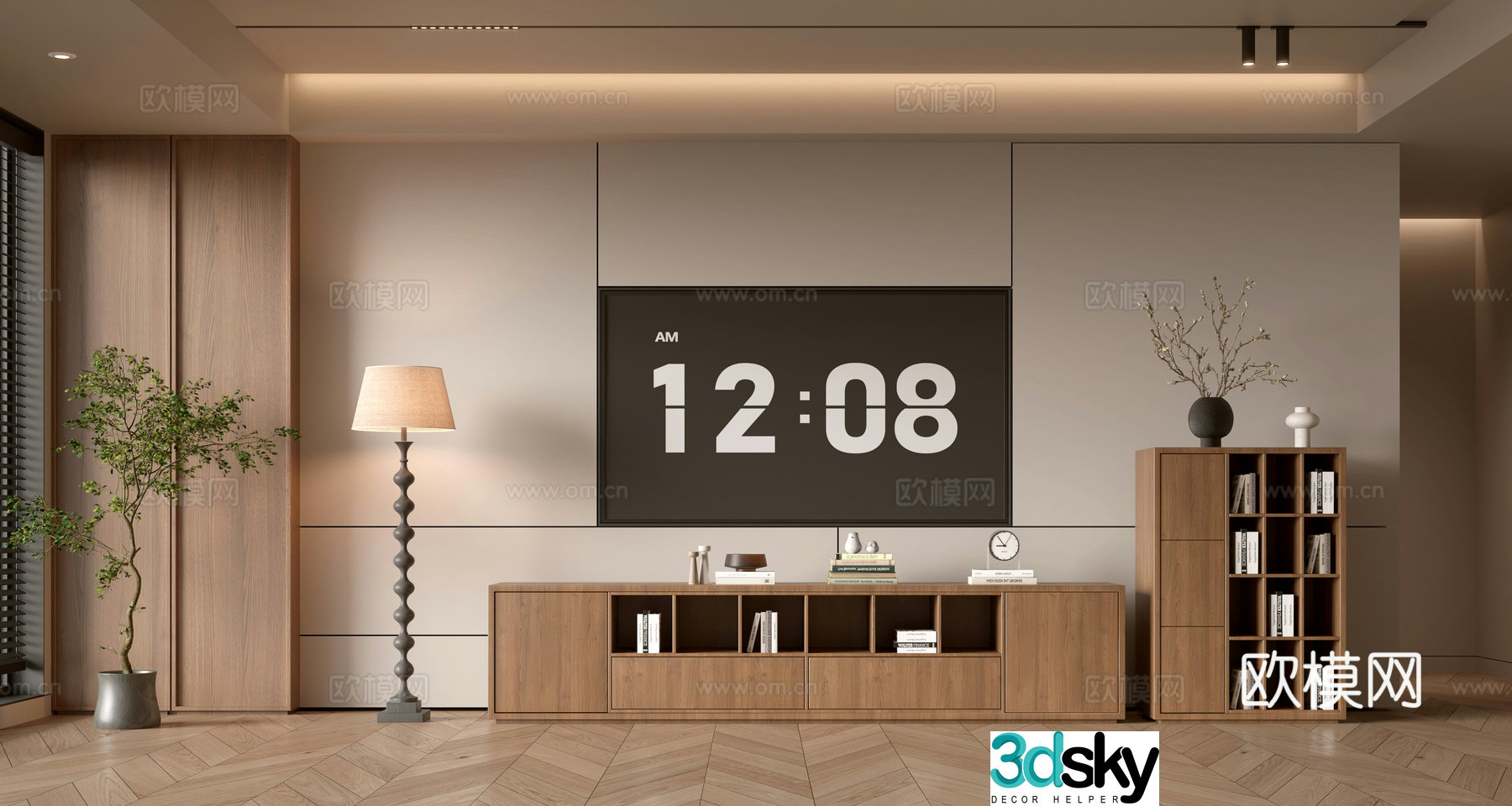 Wasabi TV background wall 3d model