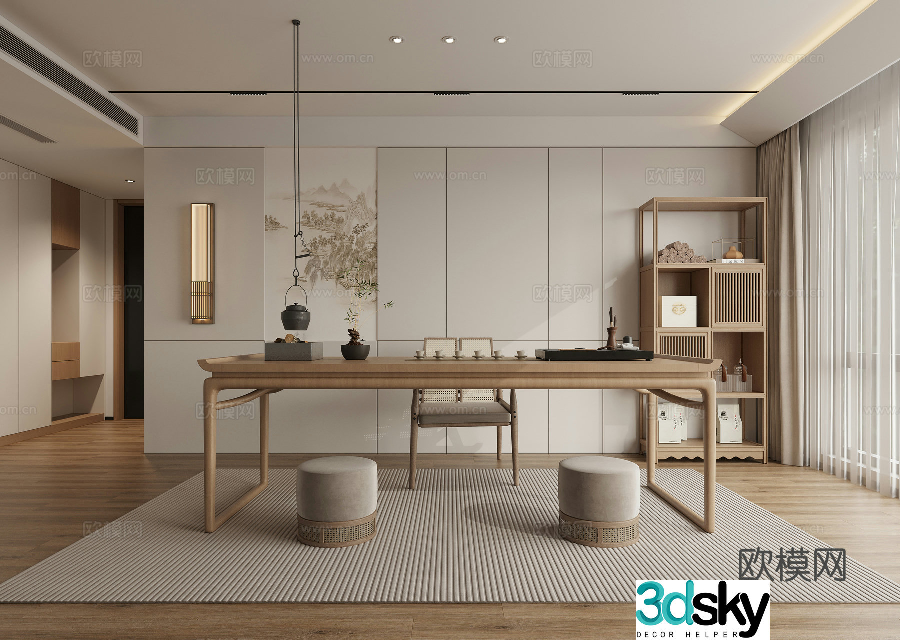 New Chinese tea room 3D model