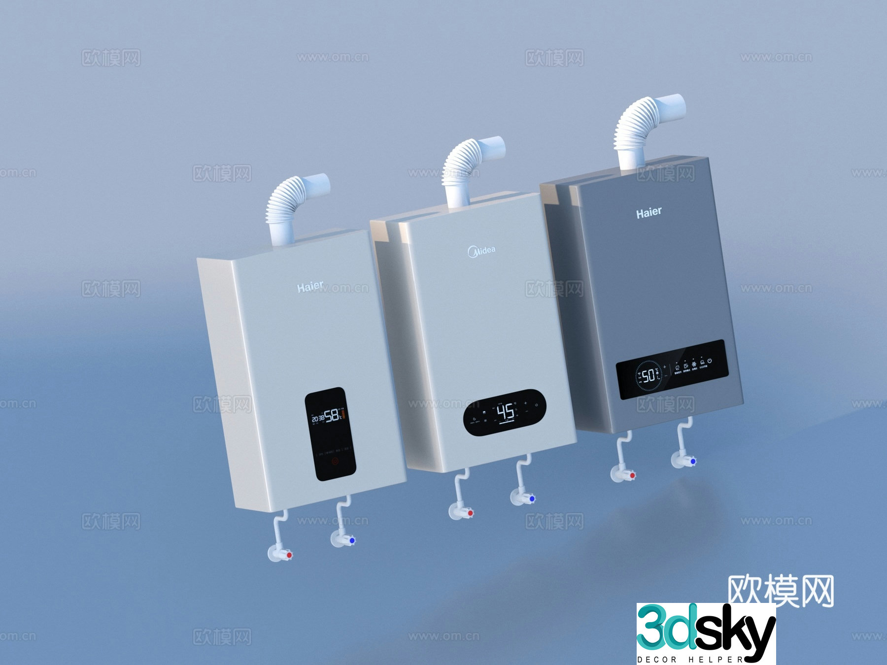Gas water heater 3d model