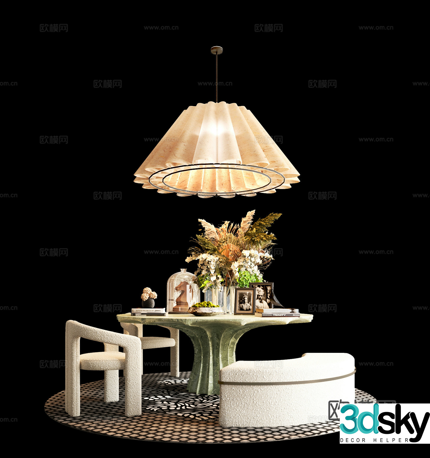 Modern ornament ornament vase chandelier 3d model