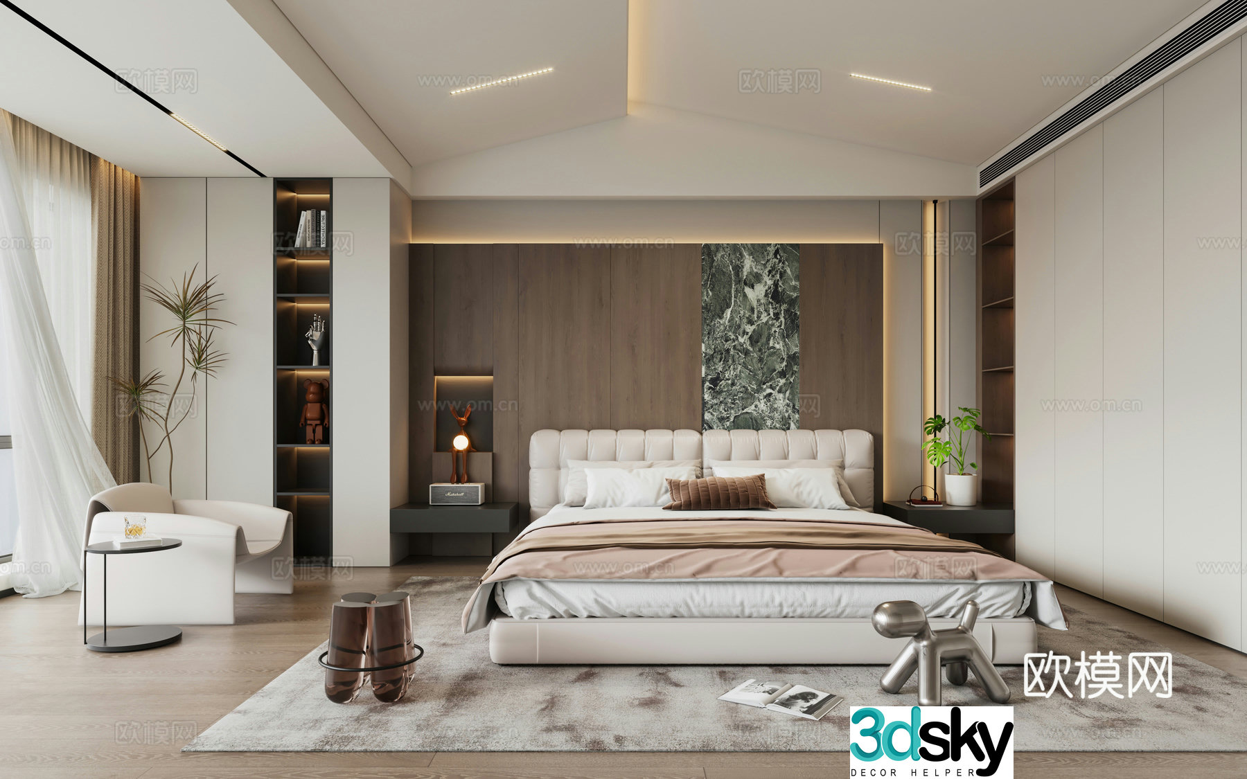 Italian bedroom master bedroom 3d model
