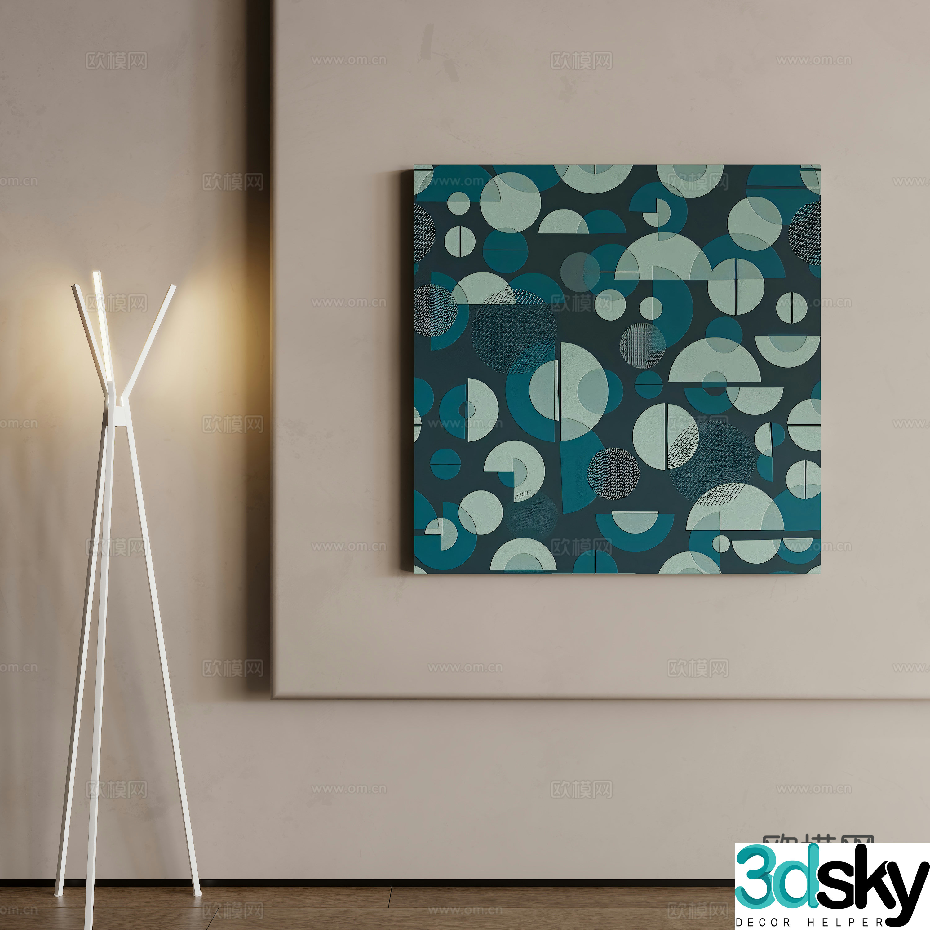 Modern abstract painting Decorative painting 3d model