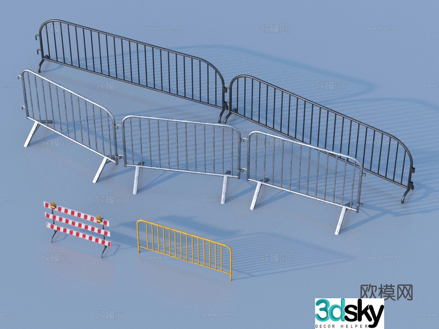 Guardrail Rail Fence Wrought Fence 3D Model