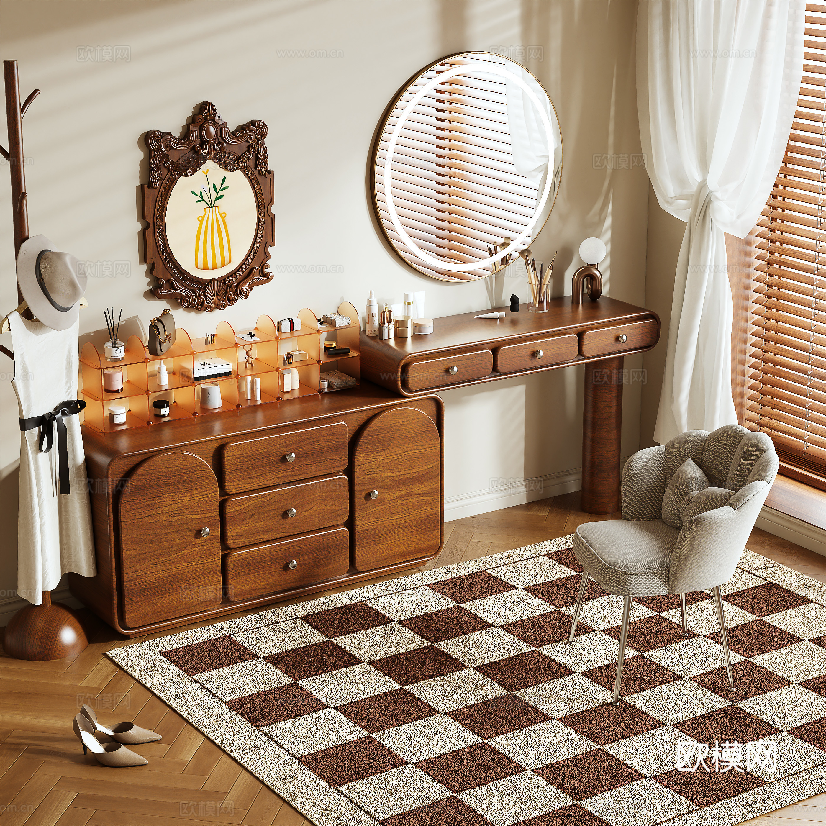 Medieval style dressing table 3d model