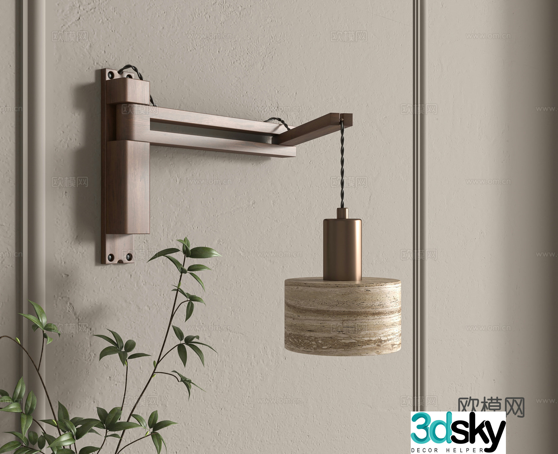3D model of medieval style wall light