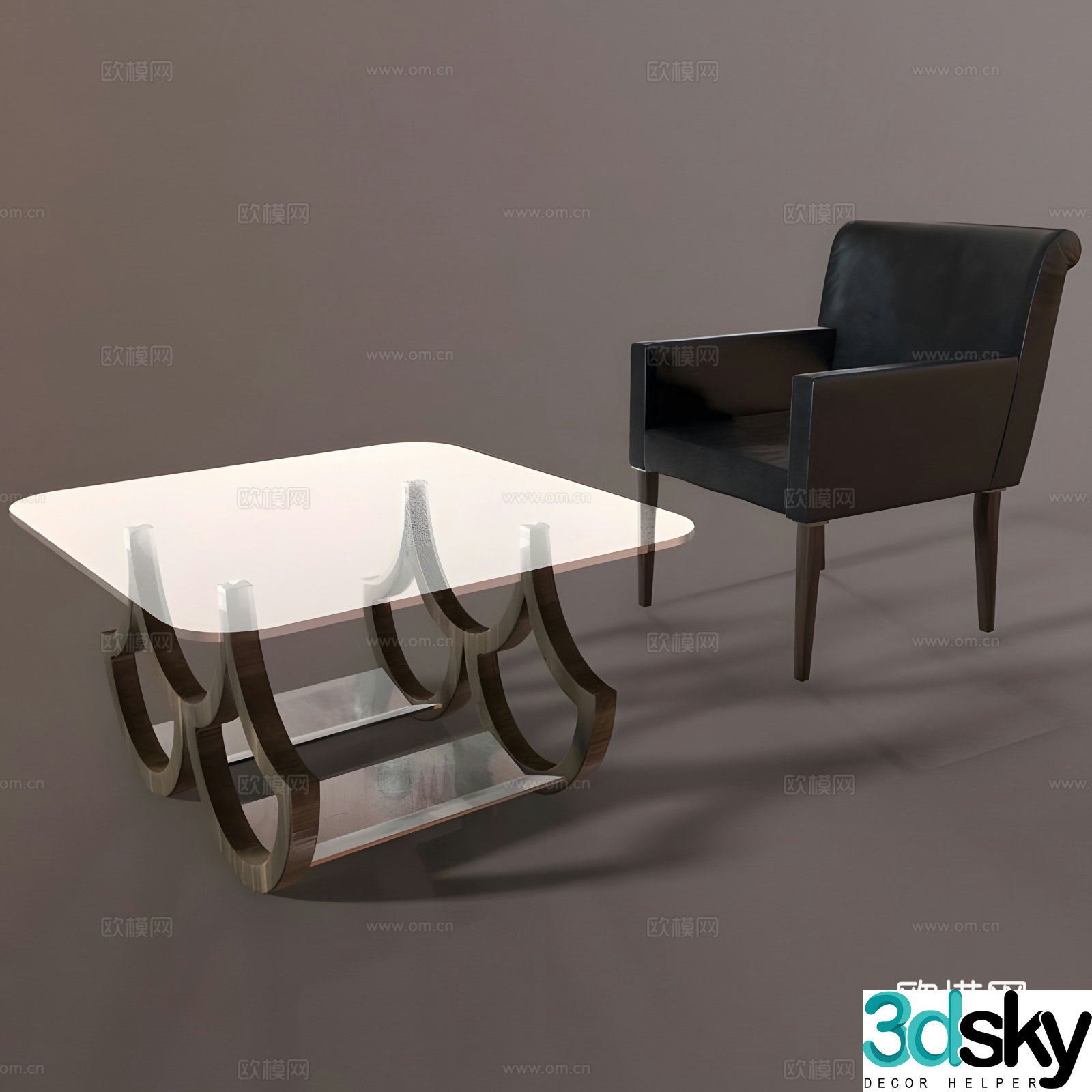 Leisure table and chair 3d model
