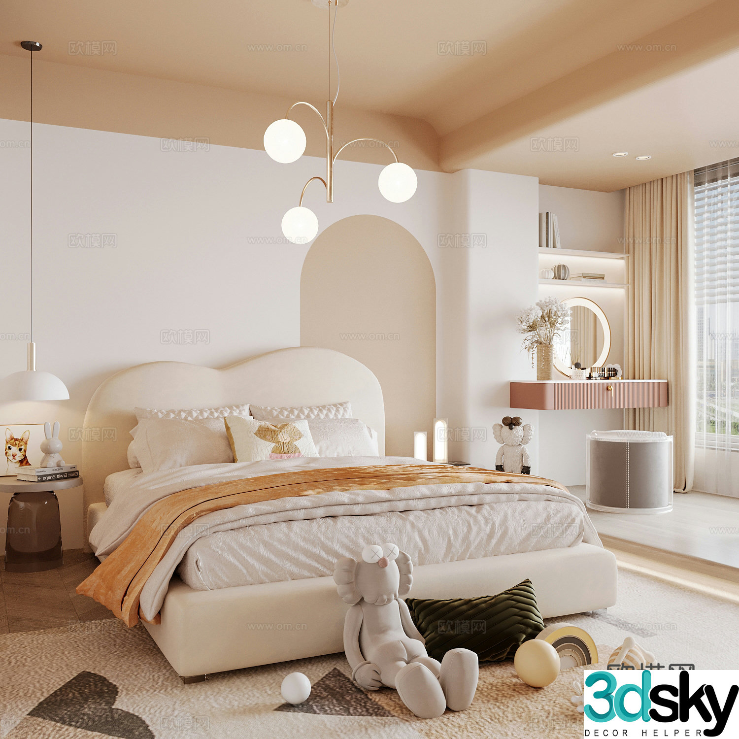 Modern children’s room boy’s room girl’s room 3d model