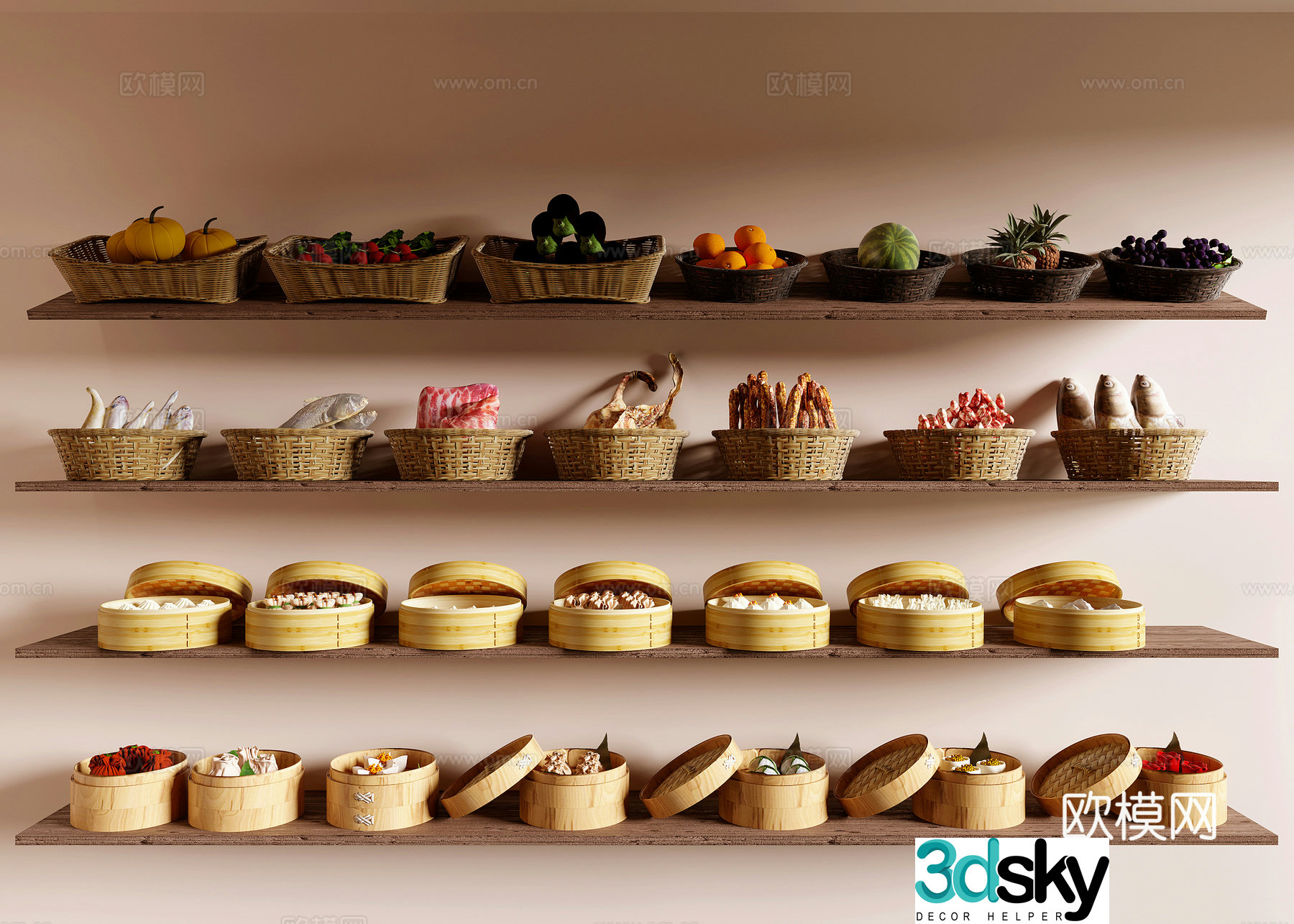 Food buns 3D model