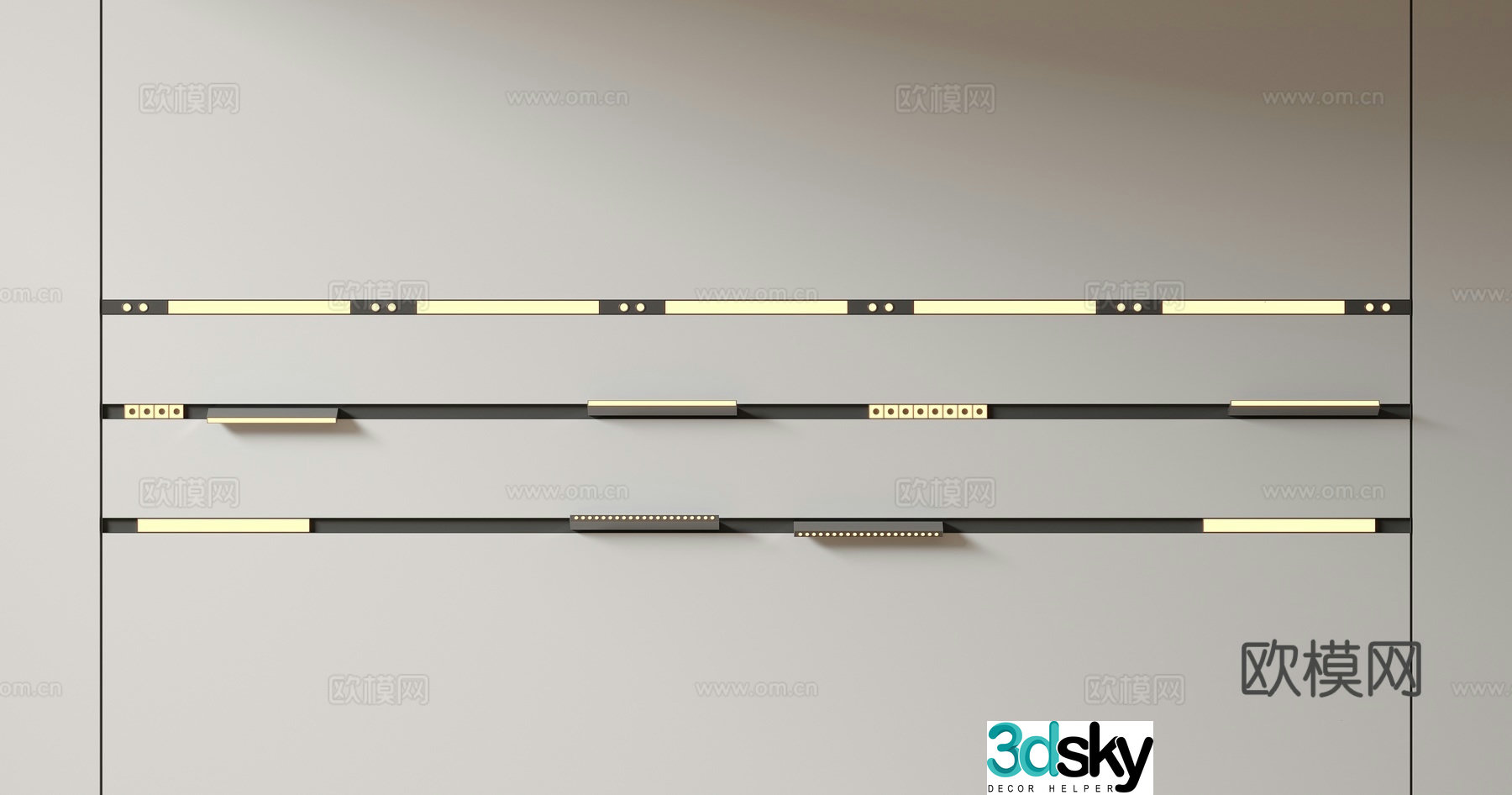 Modern downlight spotlight magnetic track spotlight surface-mounted steering spotlight linear lamp 3D model