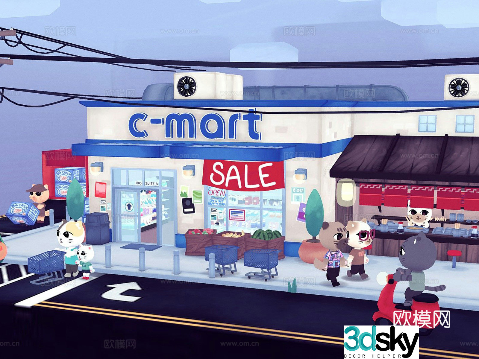 Commercial Complex Merchant Supermarket Supermarket 3D model
