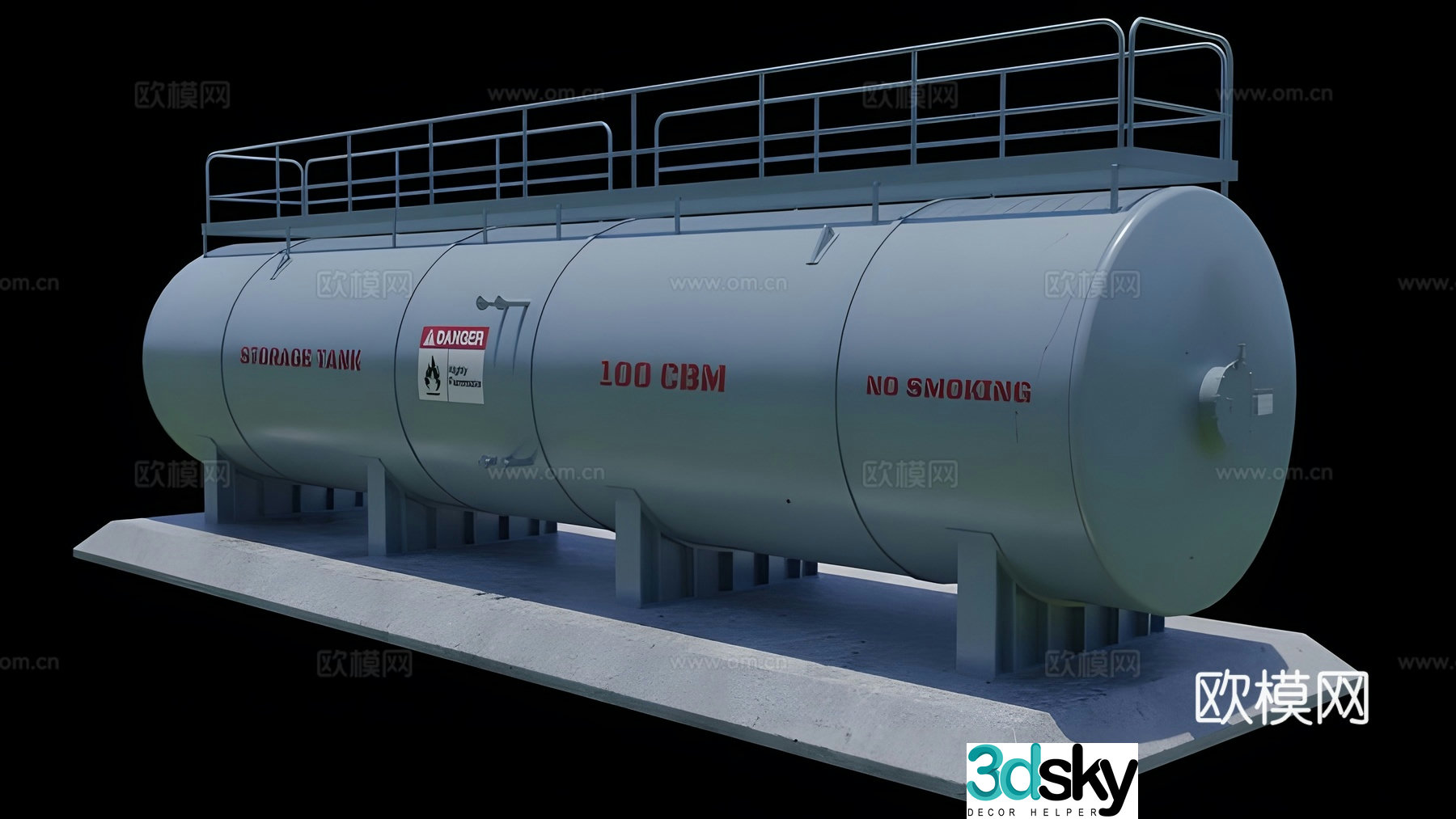 Oil storage tank 3d model