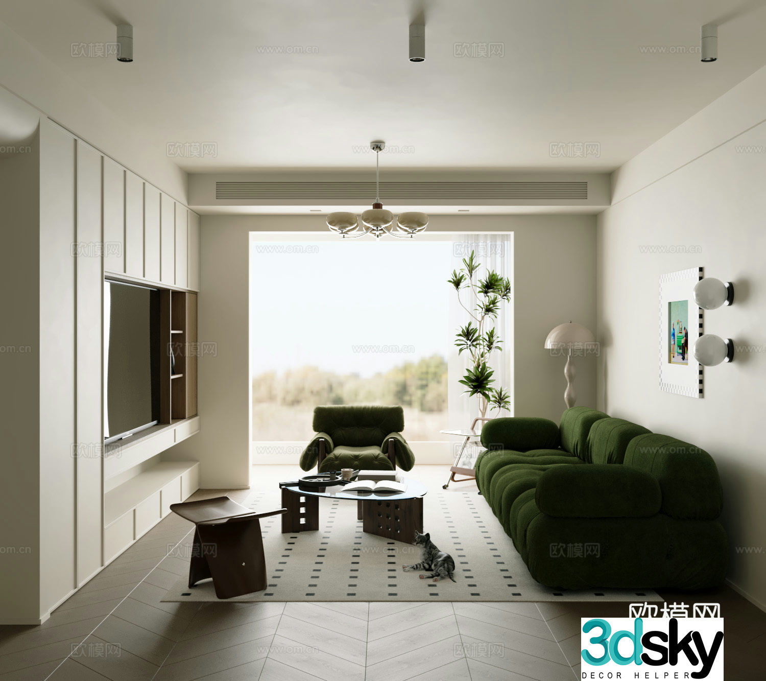 Italian living room 3d model