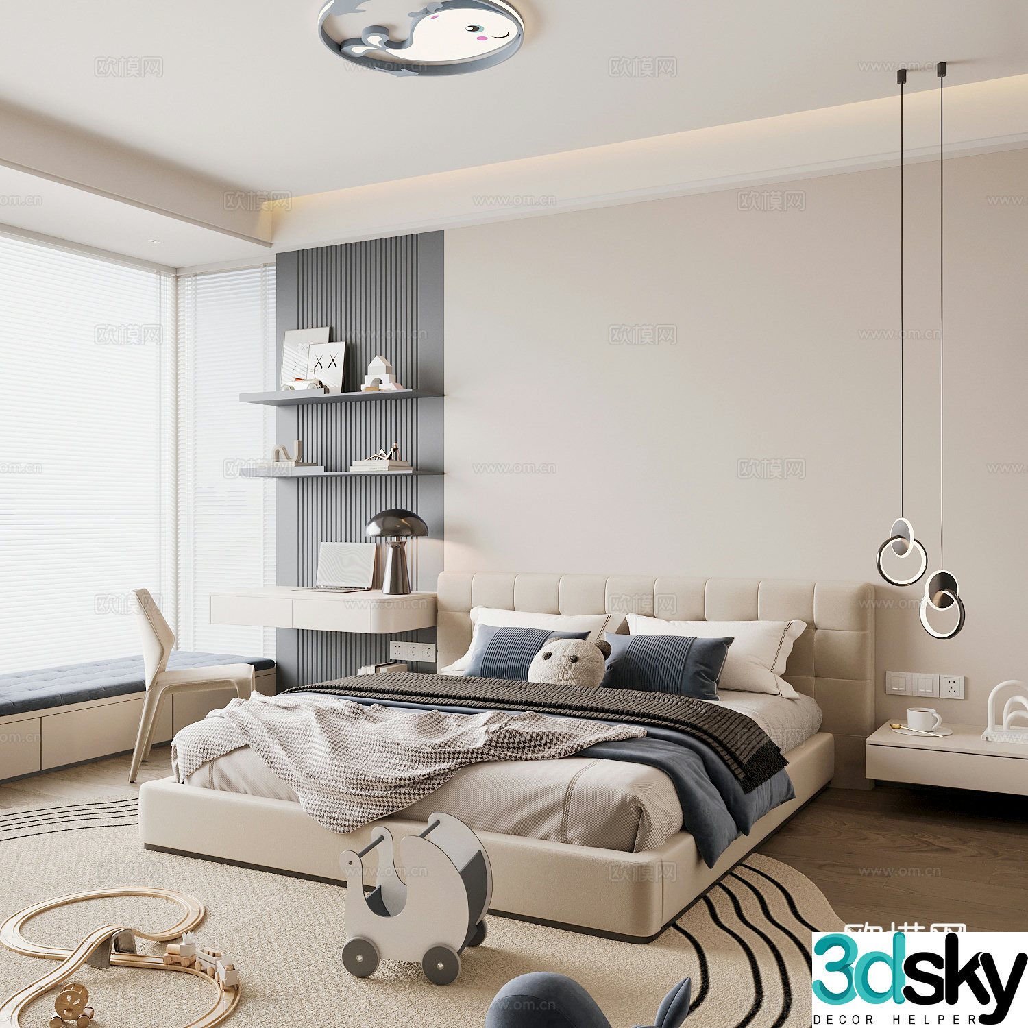 Modern children’s room boy’s room 3d model