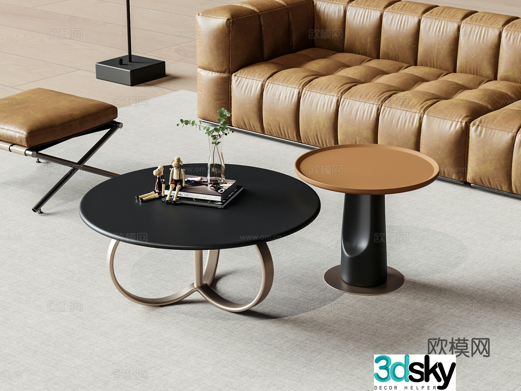 Modern mother-child coffee table 3d model