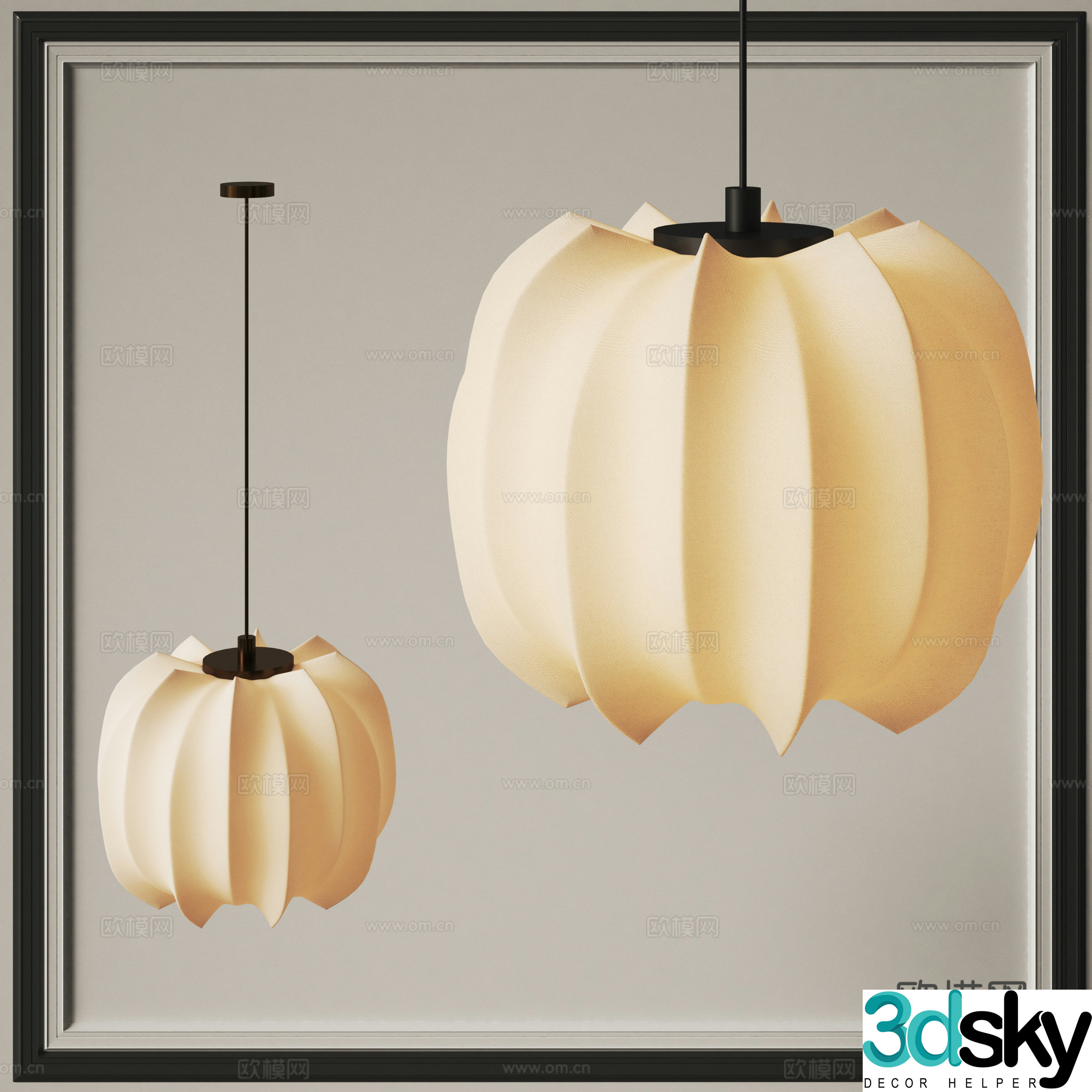 Wasabi Lantern Chandelier 3d Model