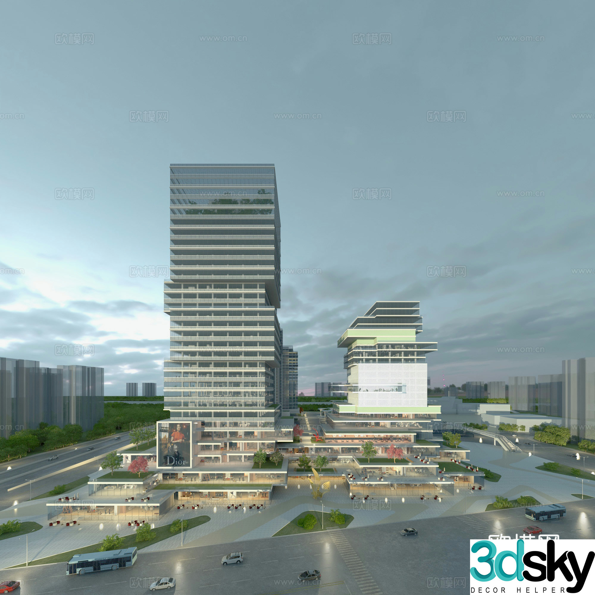 3D model of commercial complex