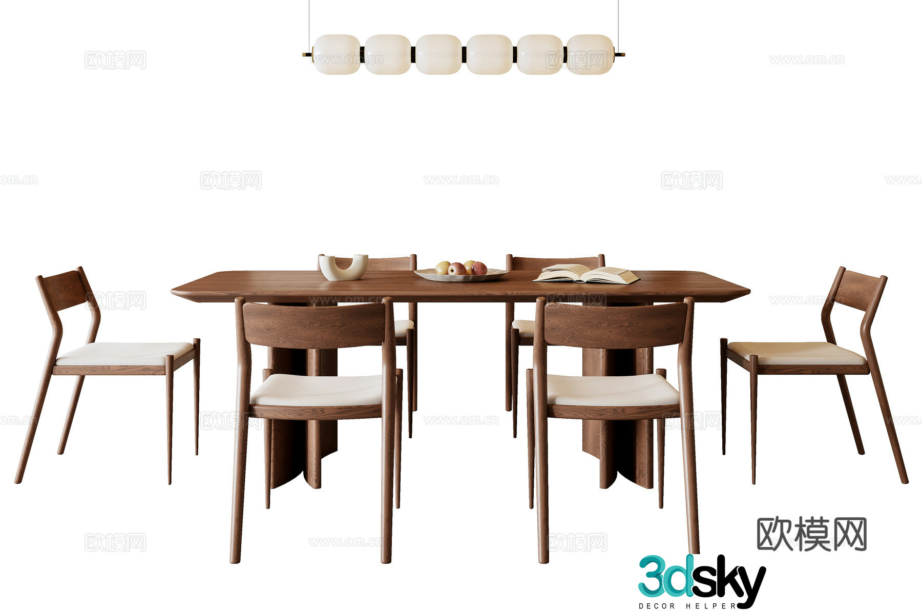 Medieval style dining table and chairs 3d model