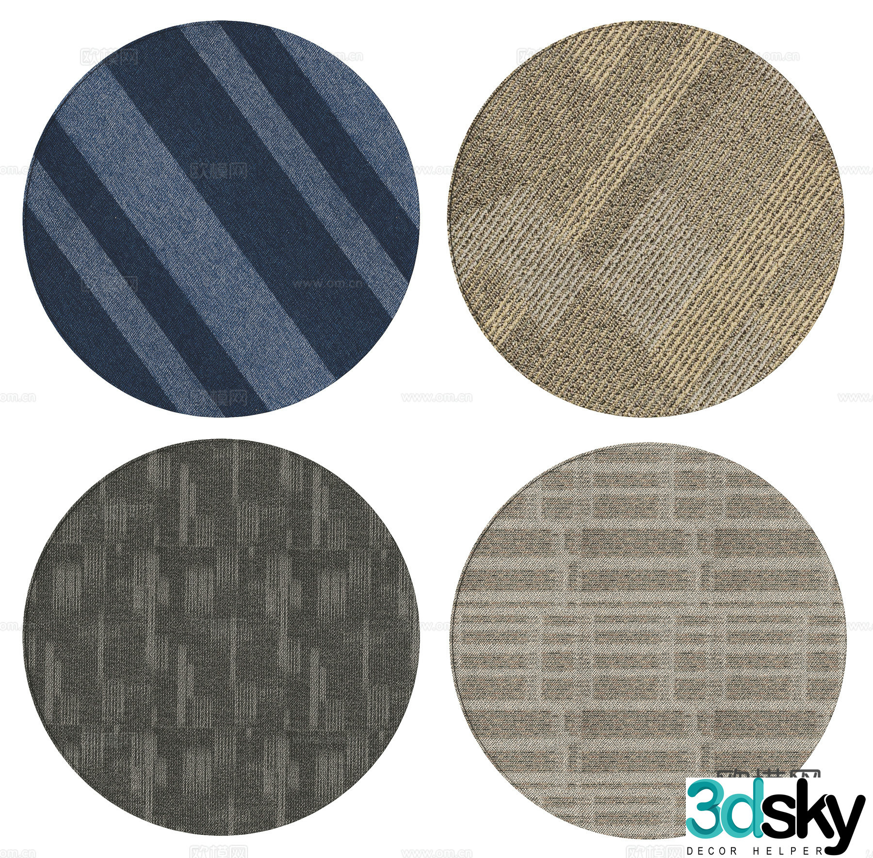 Modern round carpet 3d model