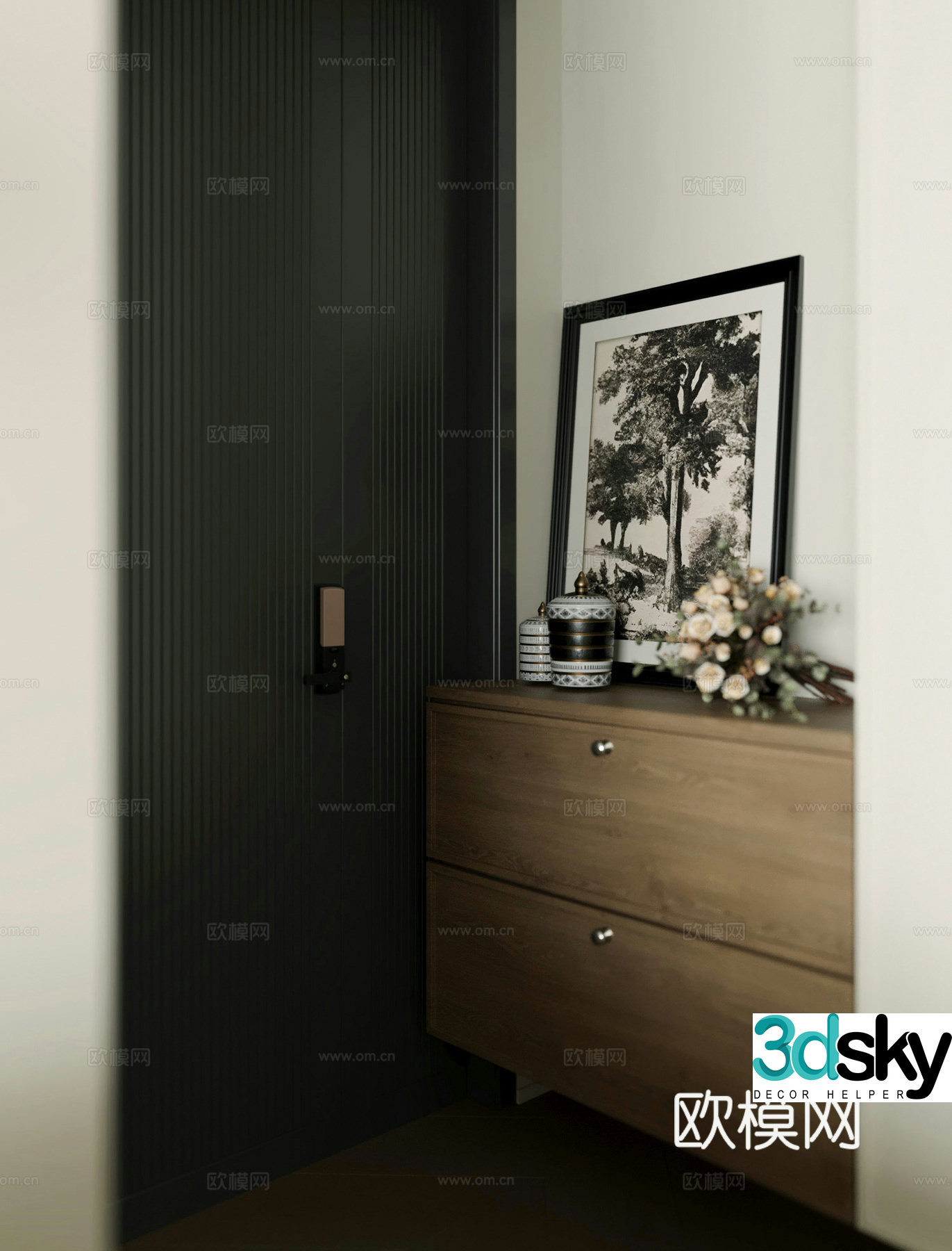 Modern entrance cabinet 3D model