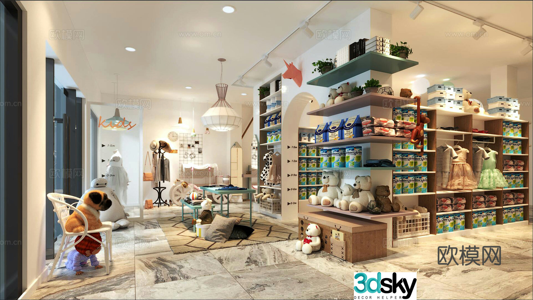 Modern mother and baby shop 3d model