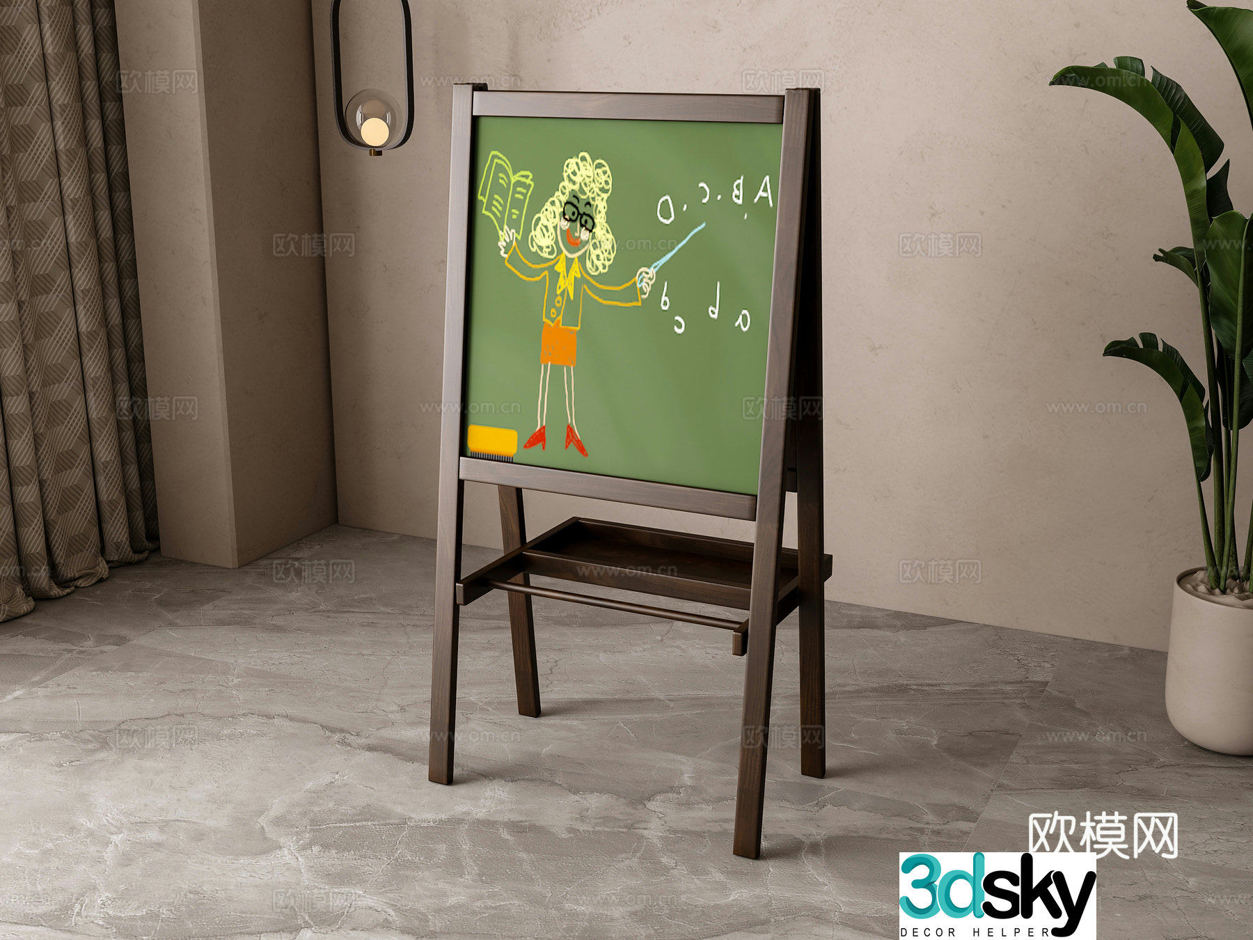 American artboard easel 3d model
