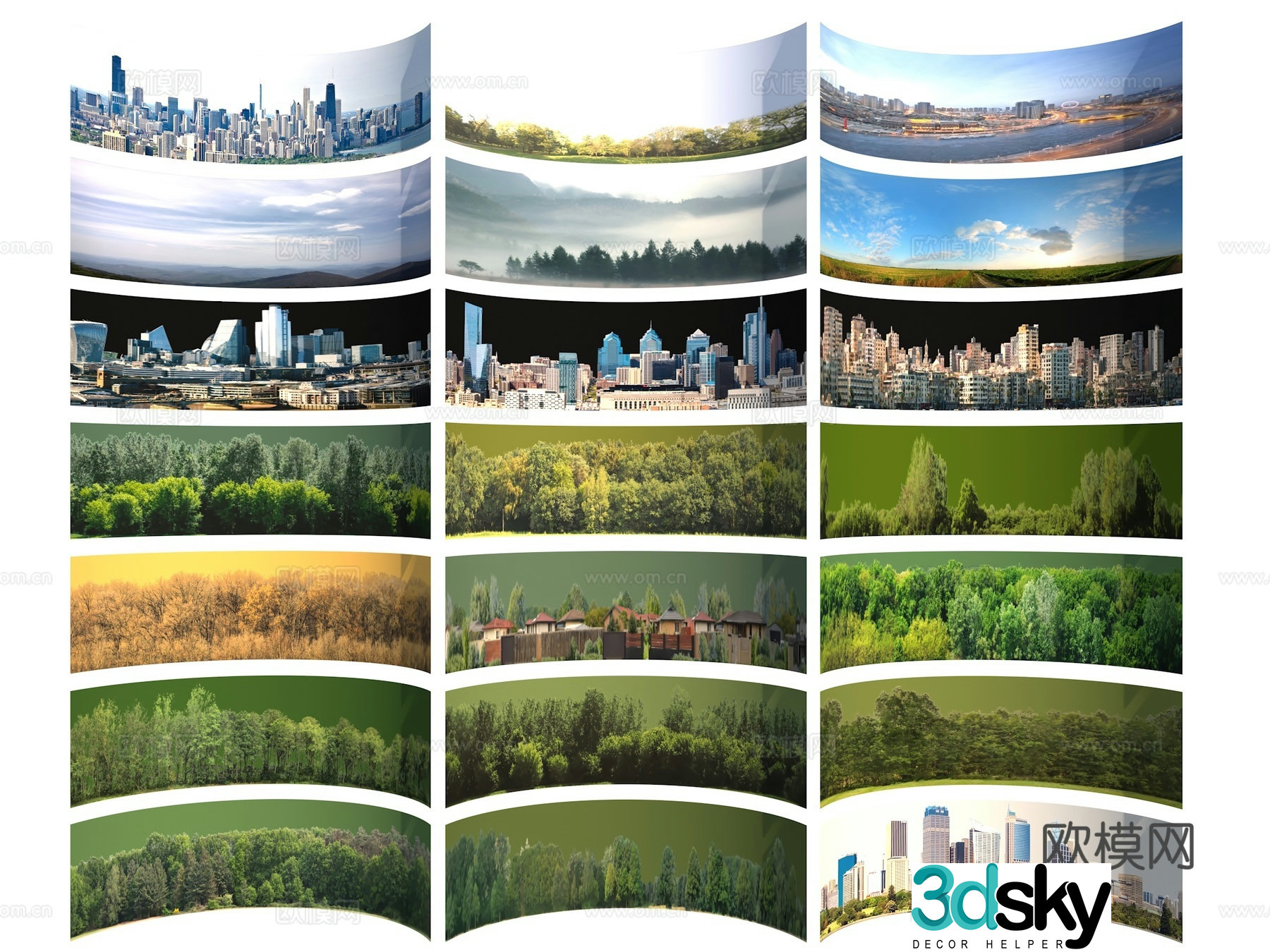 Modern background forest distant view forest ball sky background forest circular forest exterior building exterior tree 3D model