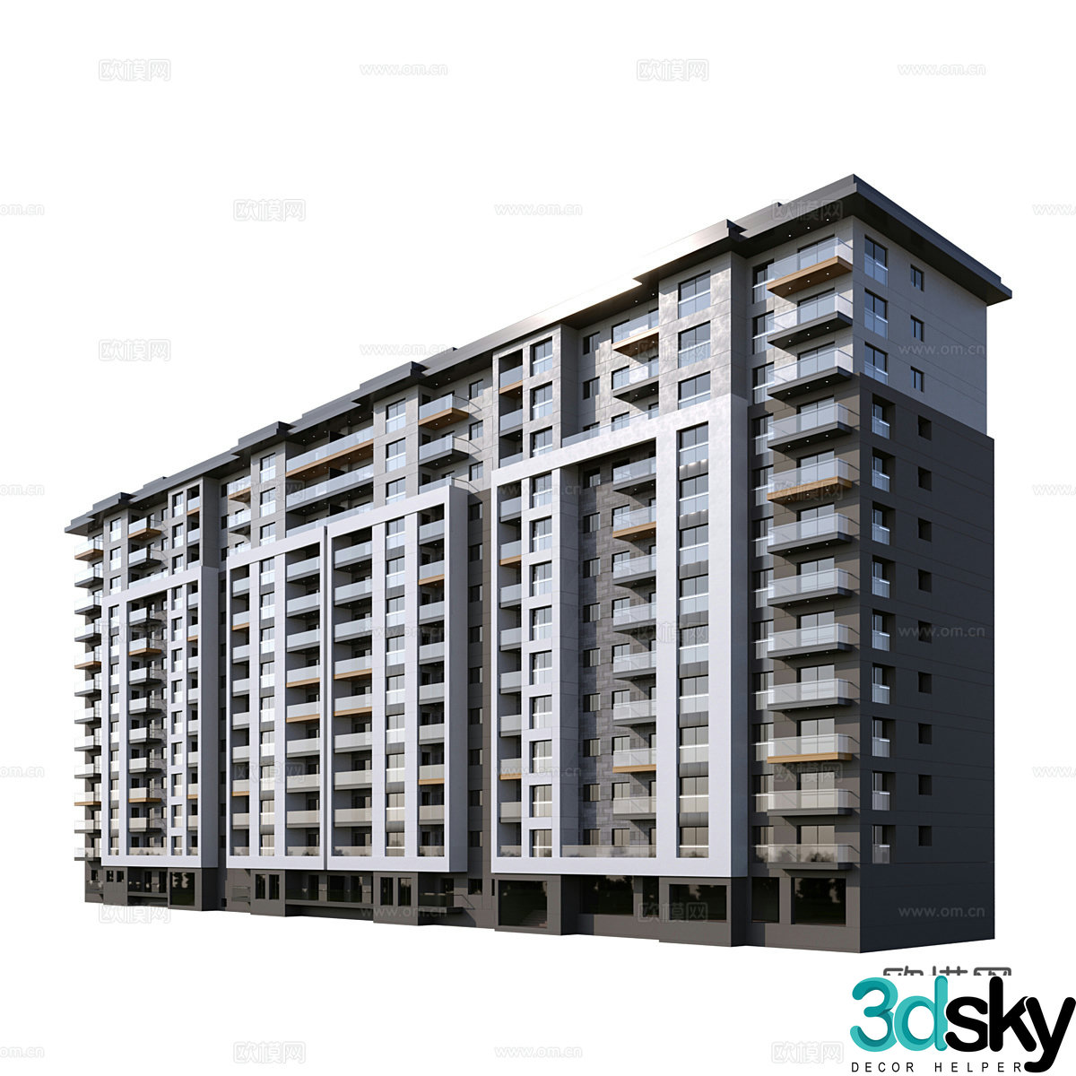 The appearance of the residential building 3D model