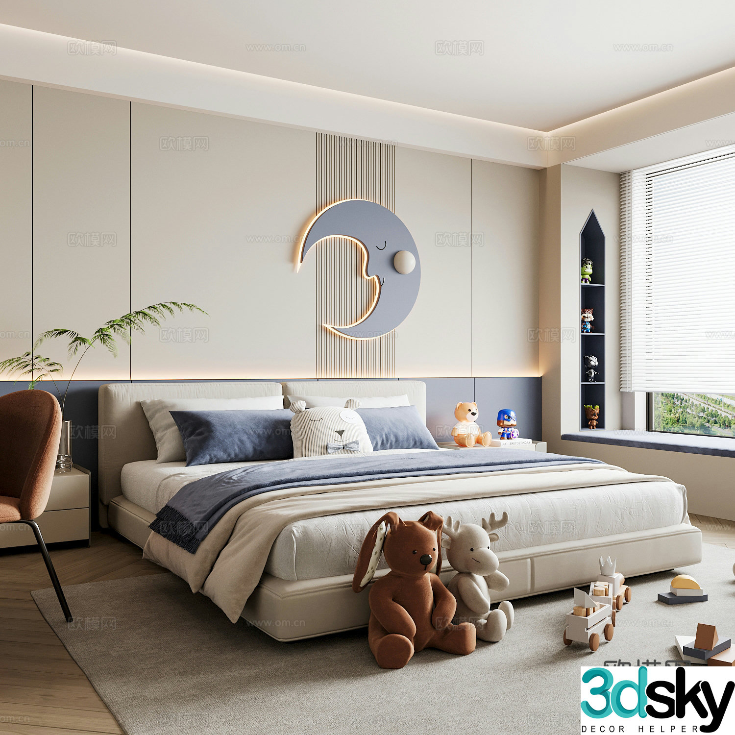 Modern children’s room boy’s room 3d model