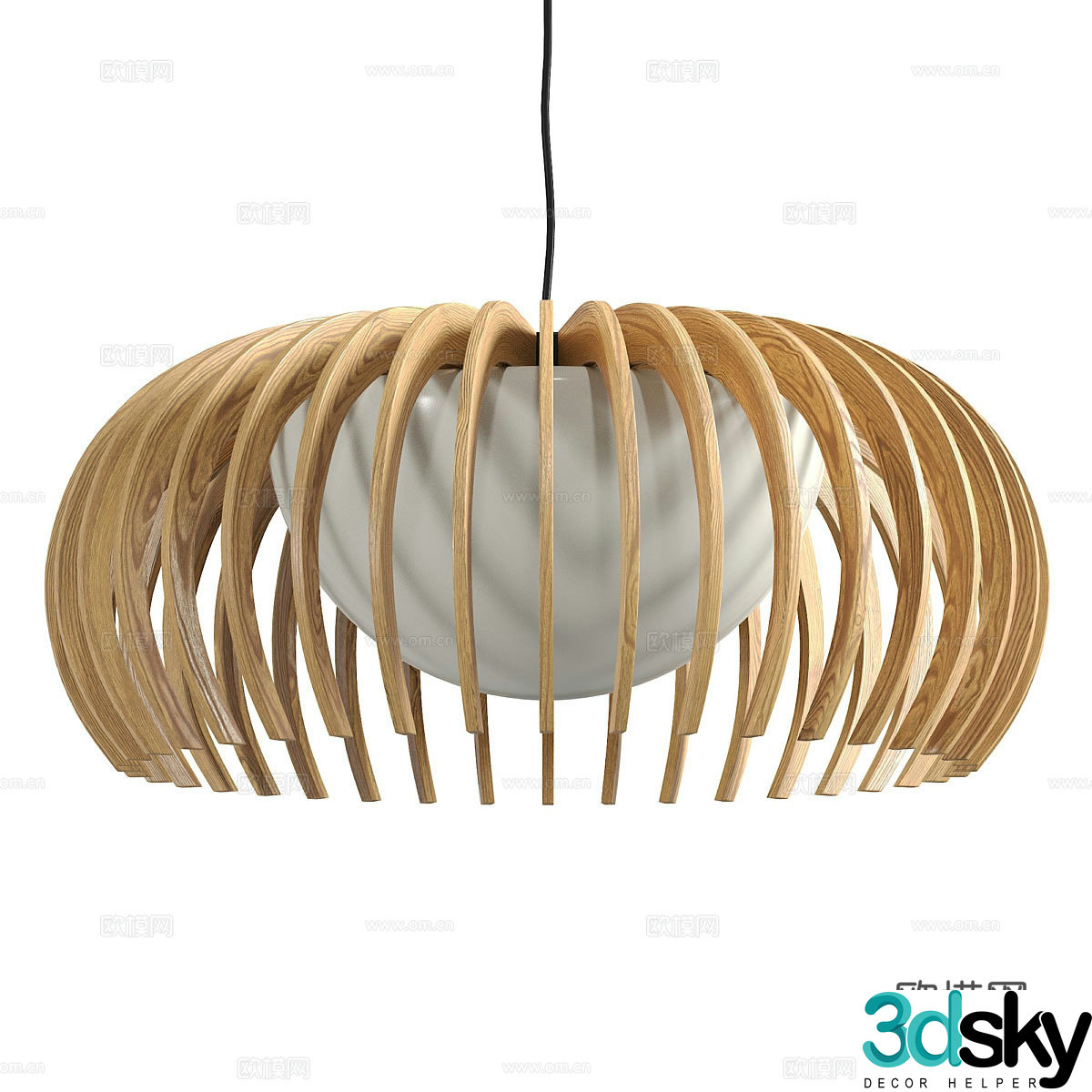 Log wind chandelier 3d model