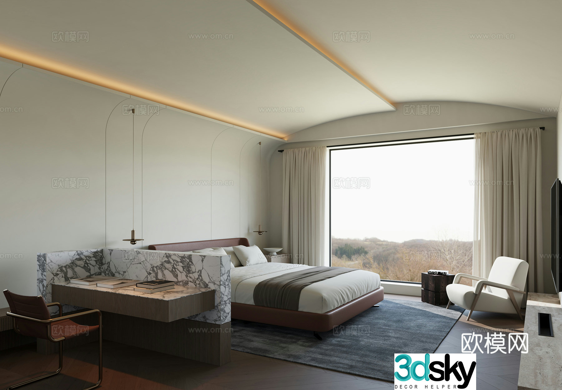 Italian bedroom master bedroom 3d model