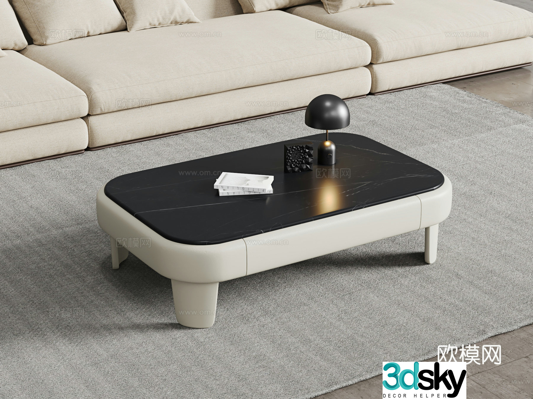 Modern marble coffee table 3d model