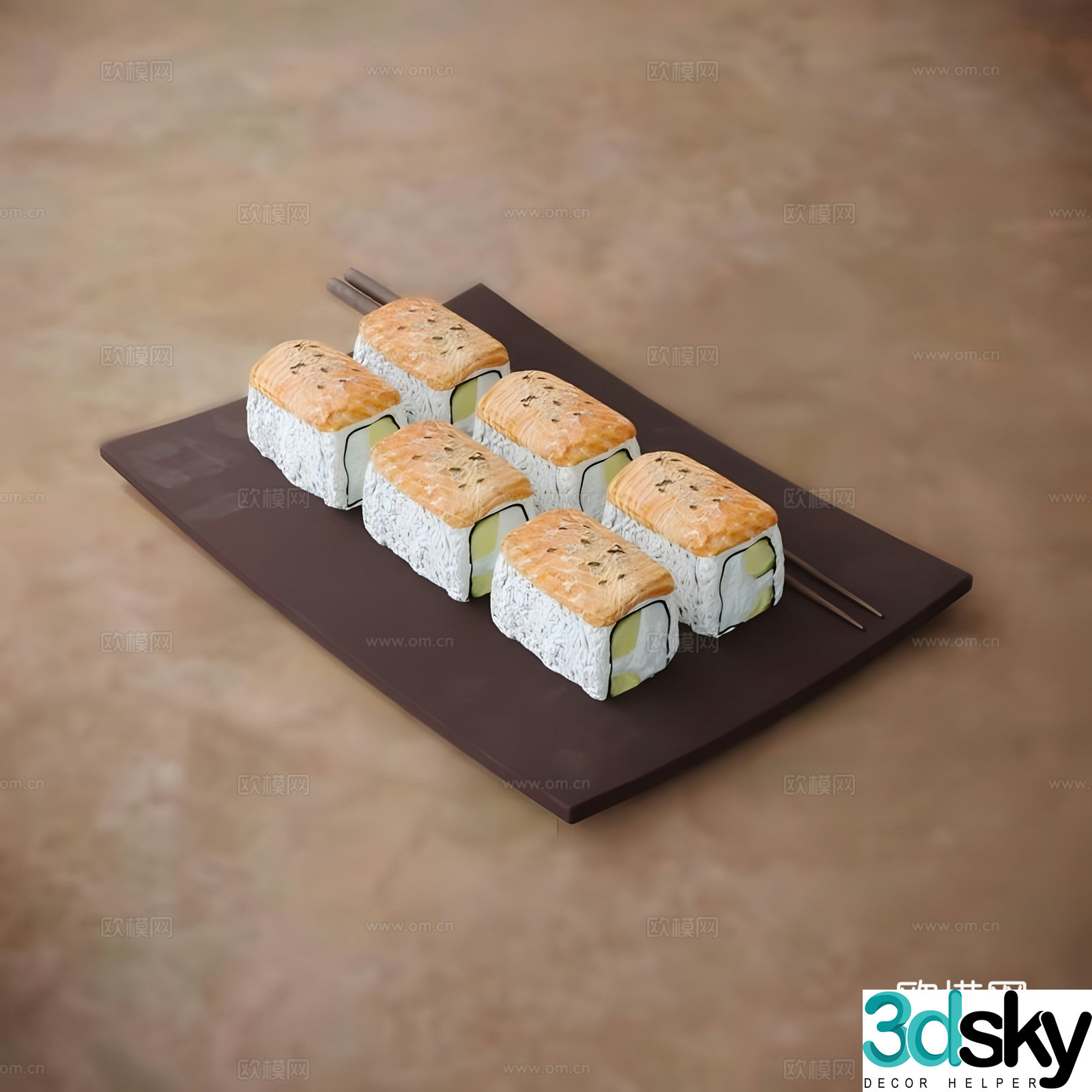 sushi dessert 3d model