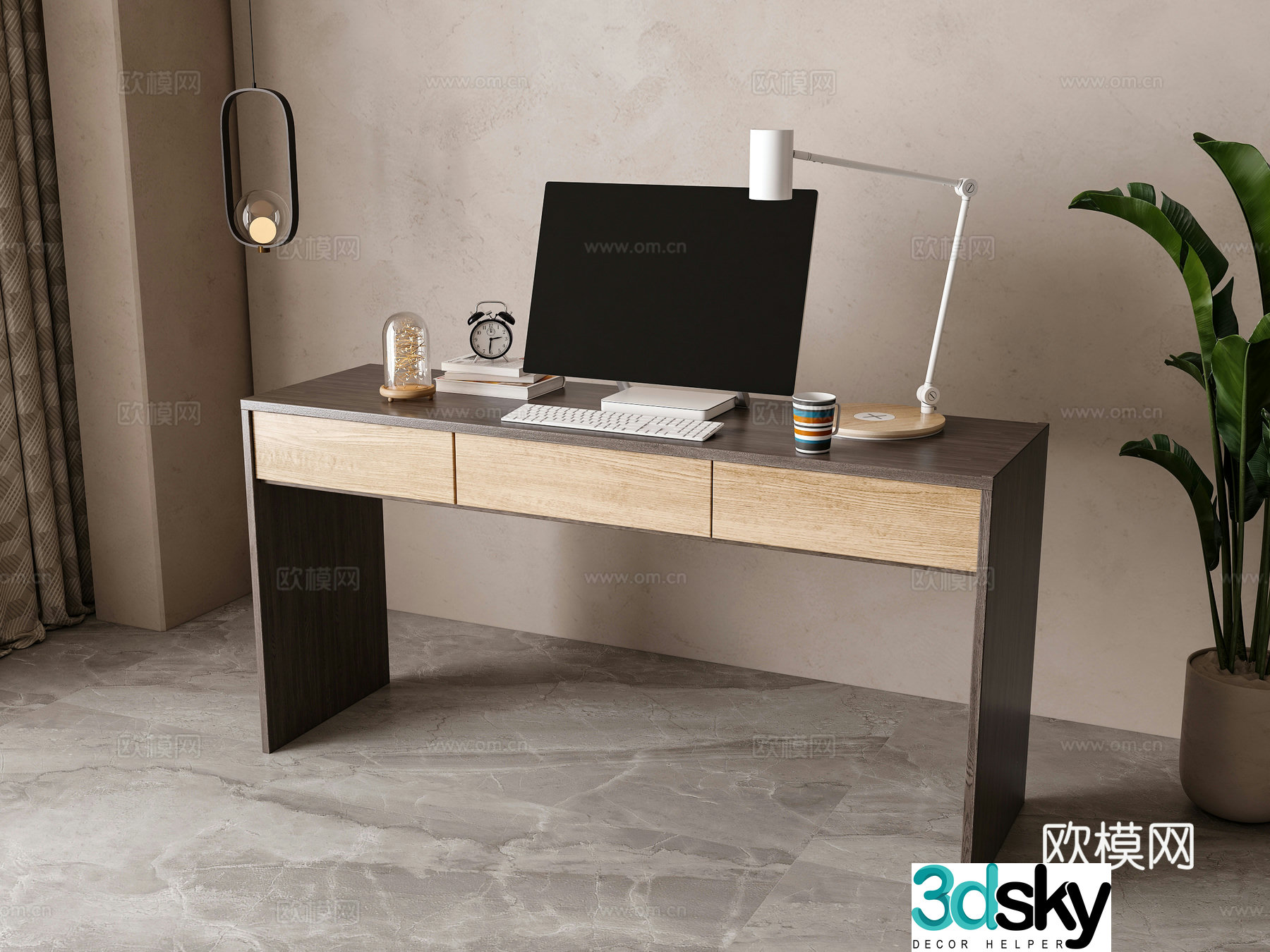 Modern desk 3d model
