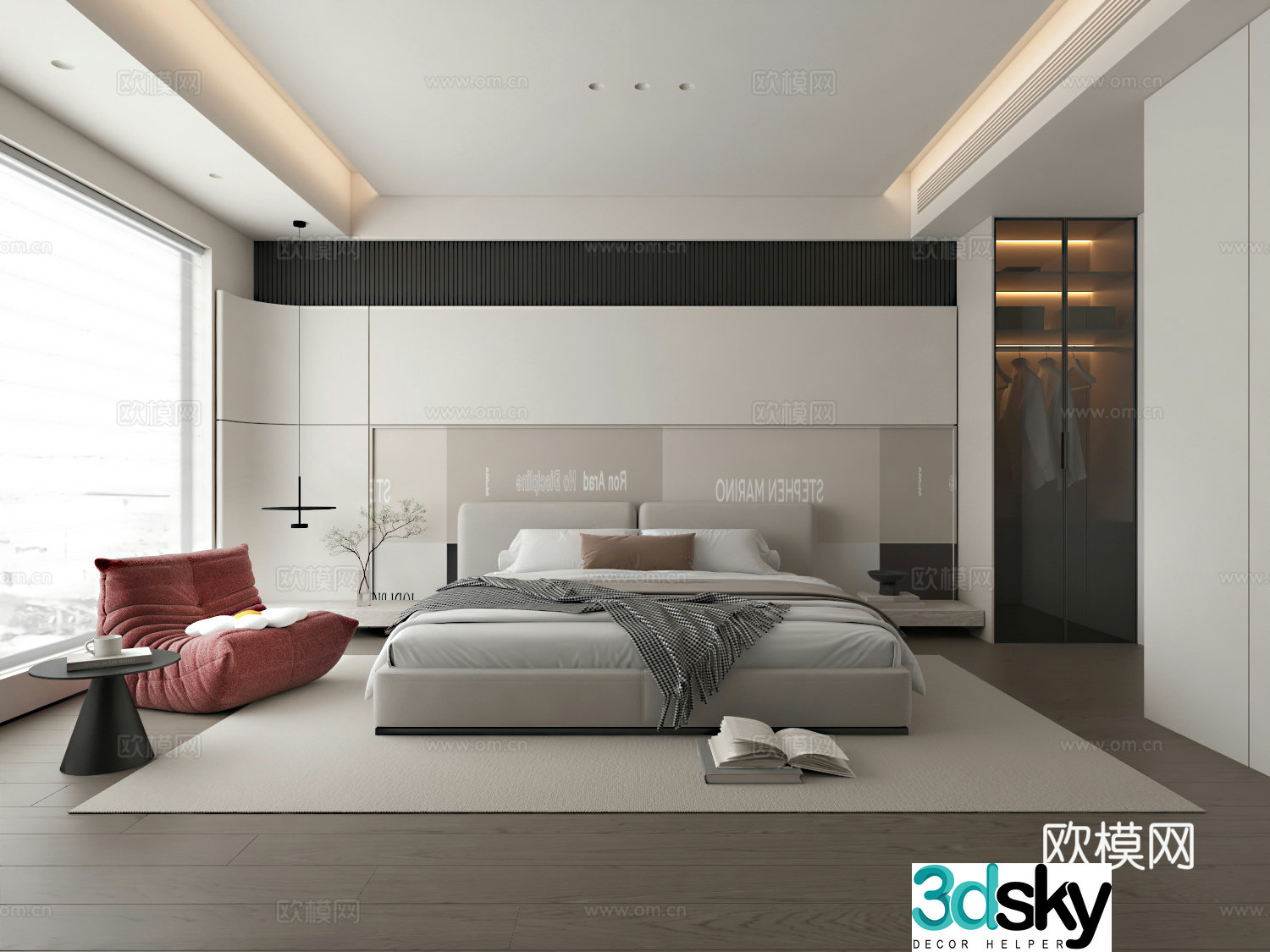 Modern bedroom master bedroom 3d model