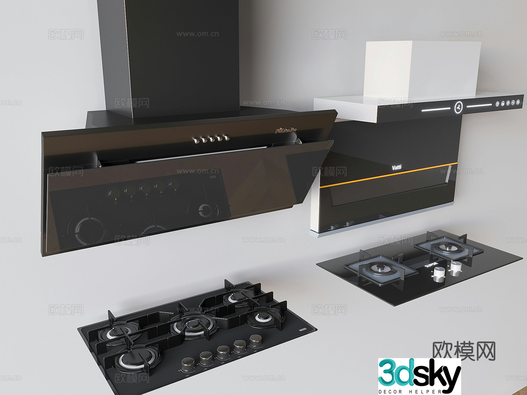 Range hood gas stove hood stove 3d model
