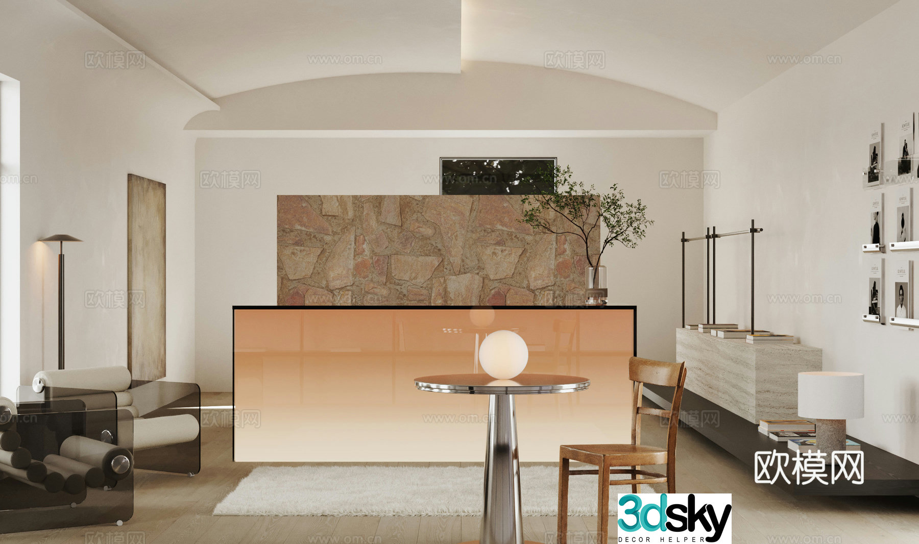 Modern restaurant 3d model