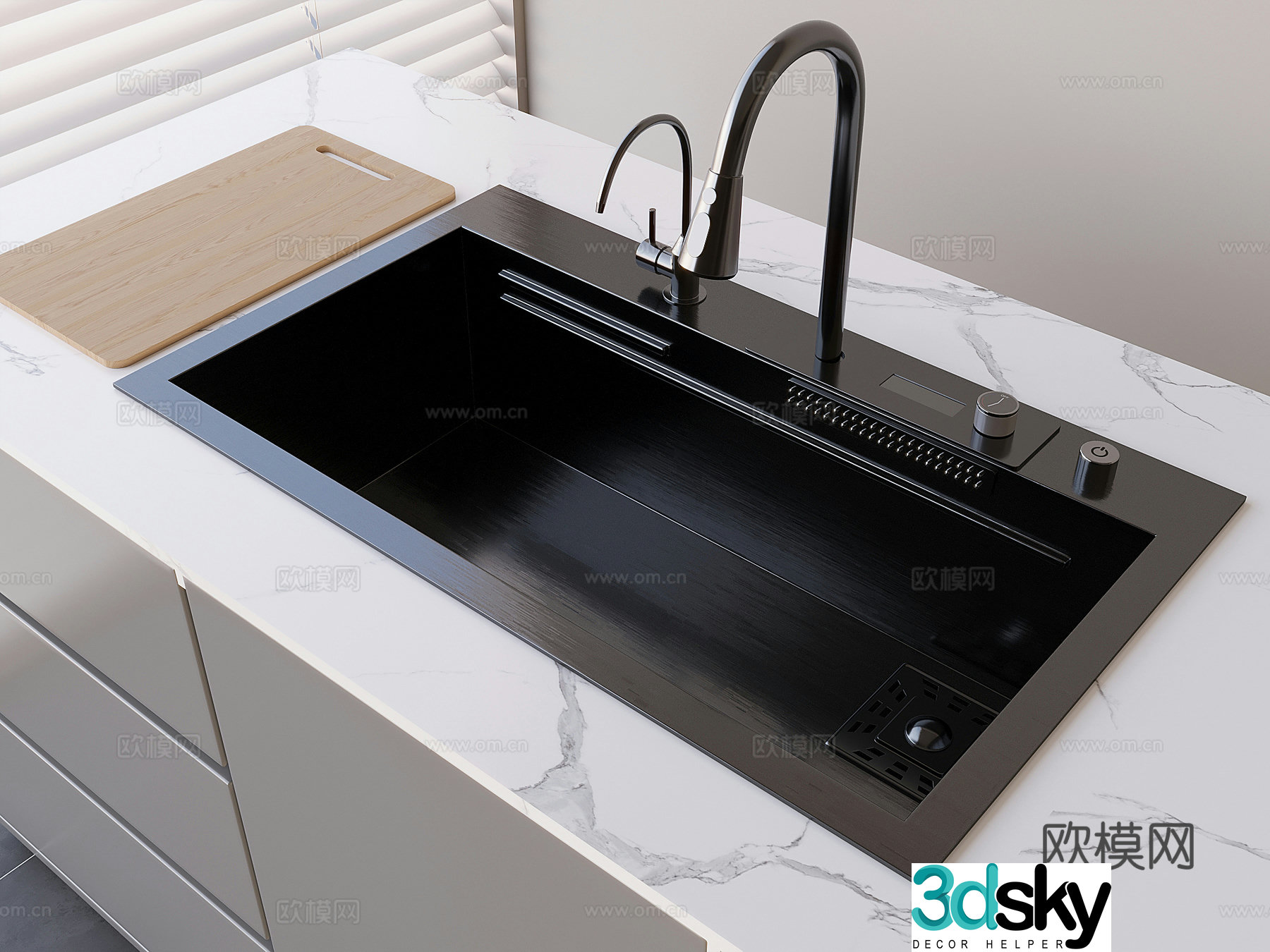 Modern sink sink cutting tray raindance waterfall sink 3D model
