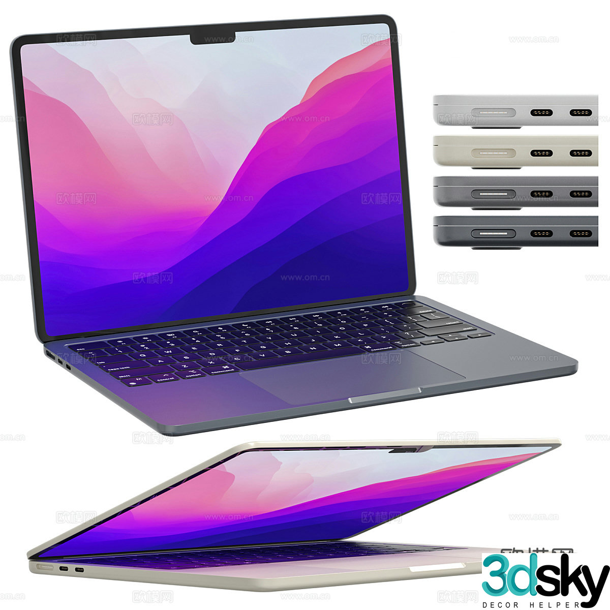 3D model of laptop computer