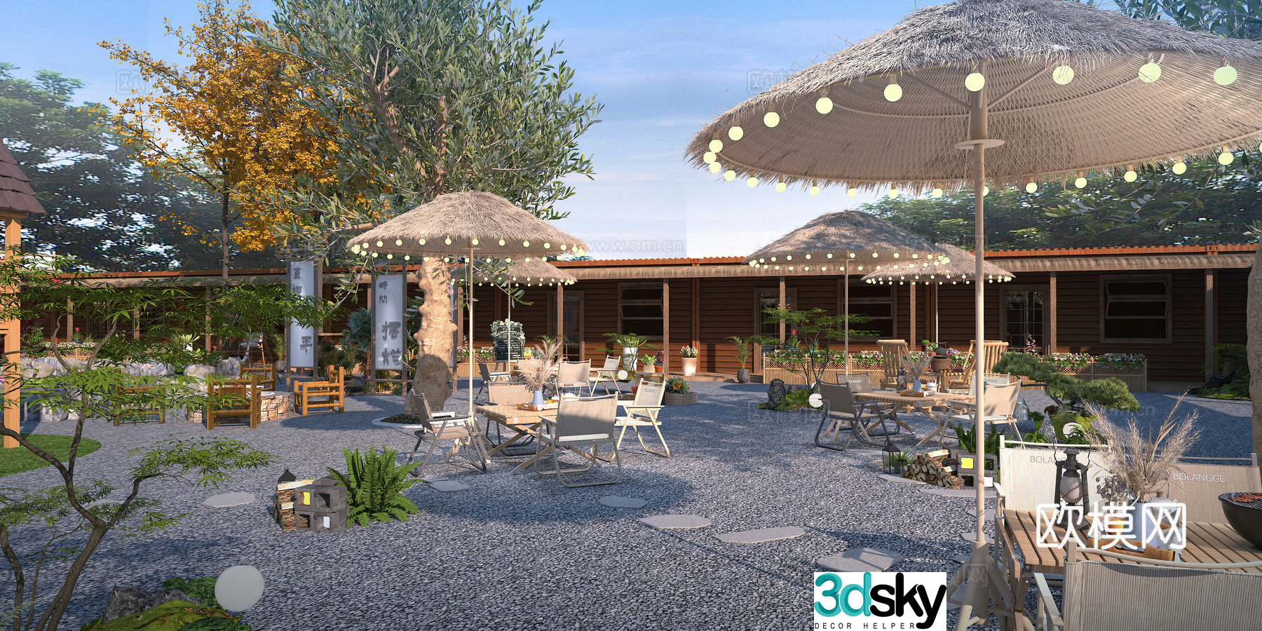 Leisure travel B&B internet celebrity check-in campsite 3D model