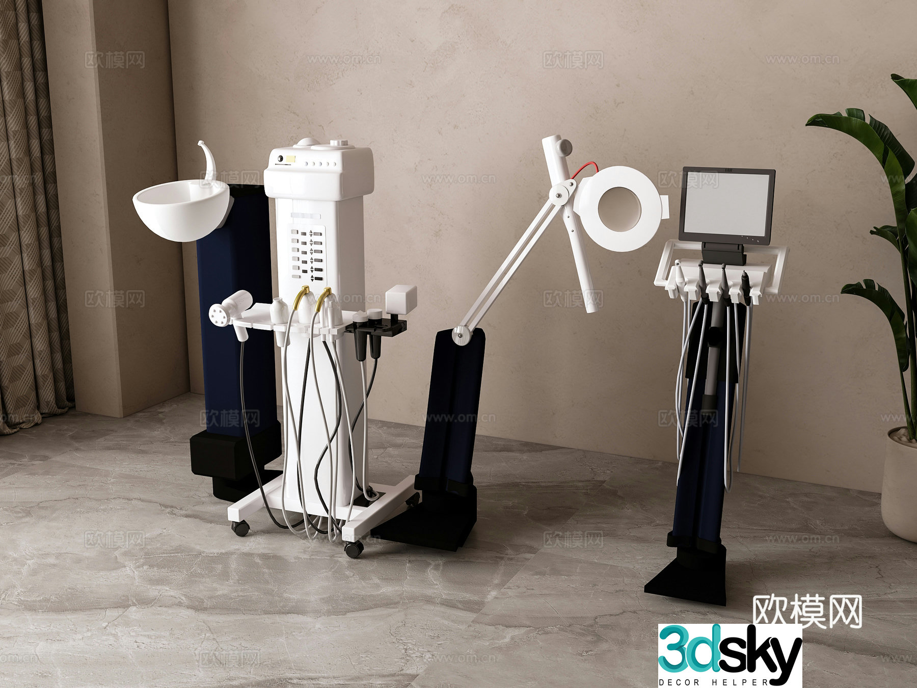 Modern barber shop instrument 3d model
