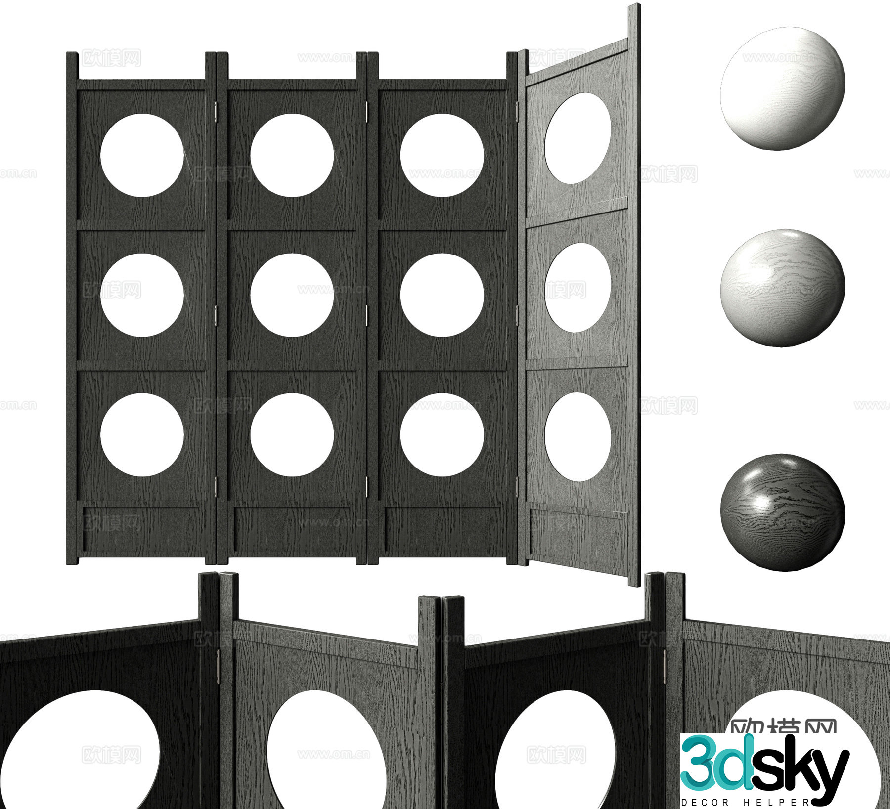 Wasabi folding screen 3d model