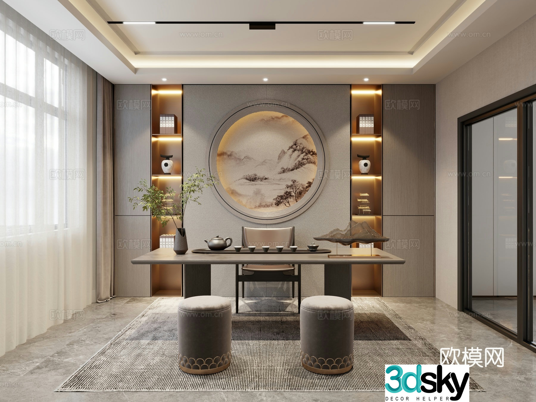 New Chinese tea room 3D model