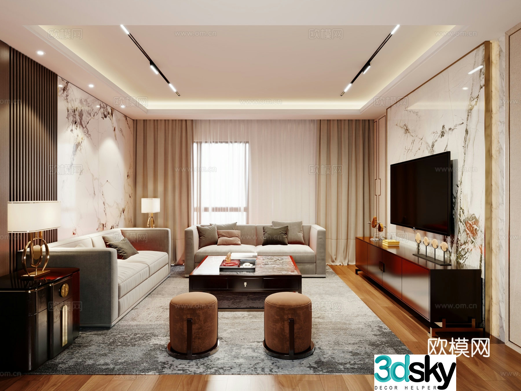 New Chinese living room 3D model