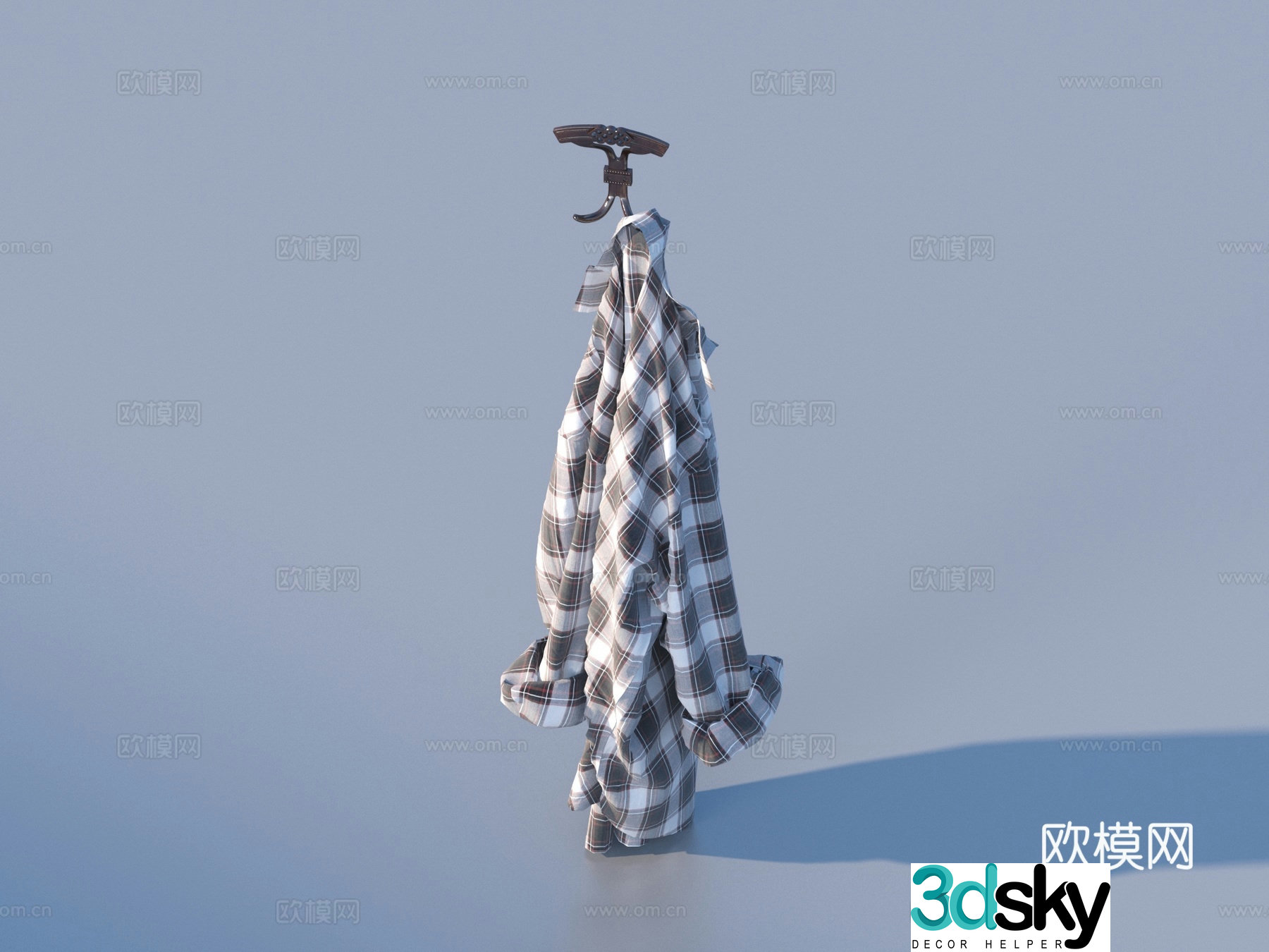Plaid Clothes Casual Clothes 3D Model