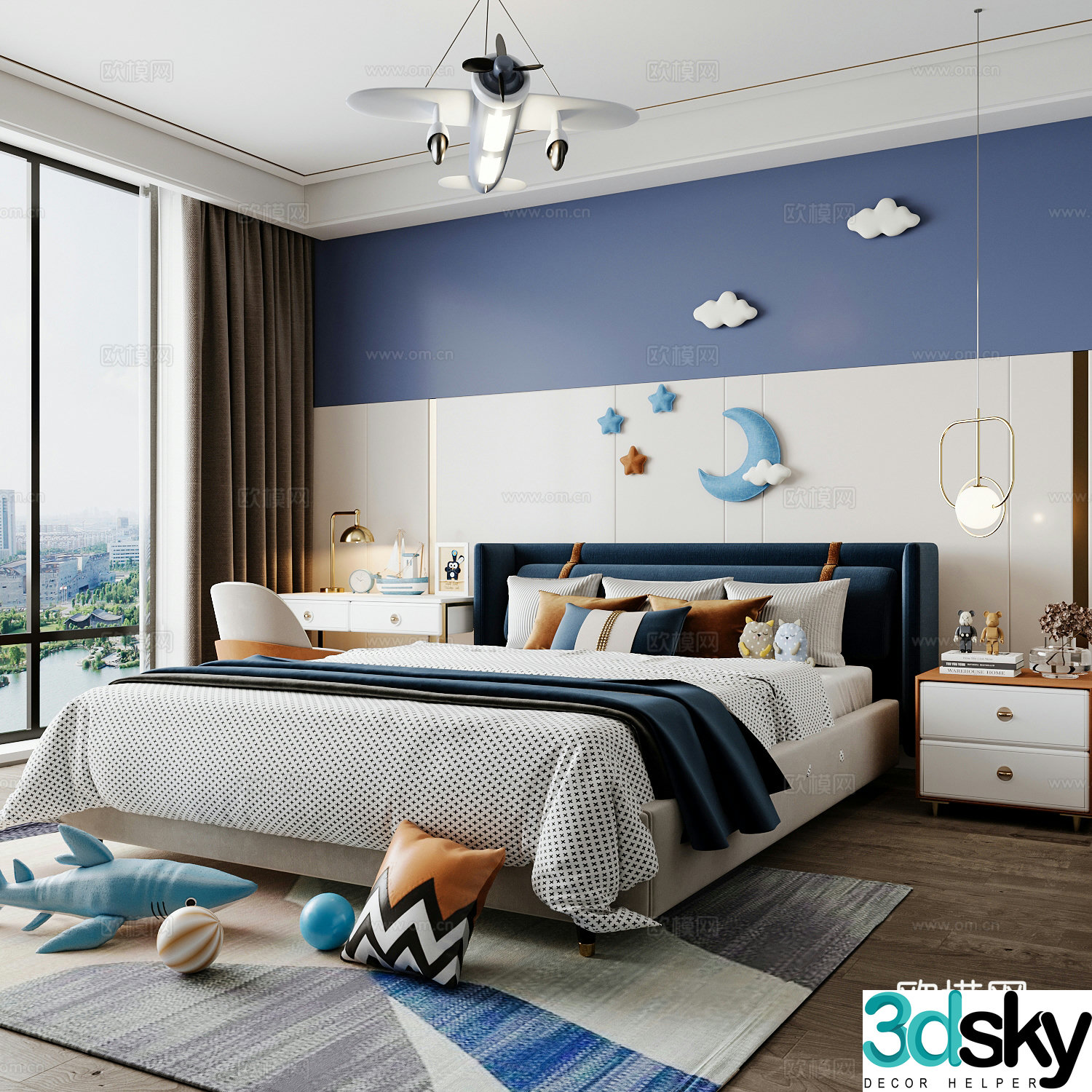 Modern children’s room boy’s room 3d model